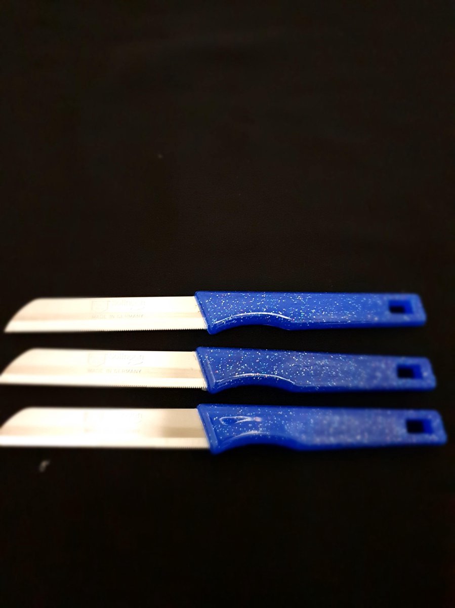 Premium Solingen 3-Piece Serrated Knife Set - Razor-Sharp Stainless Steel Kitchen Knives Made in Germany