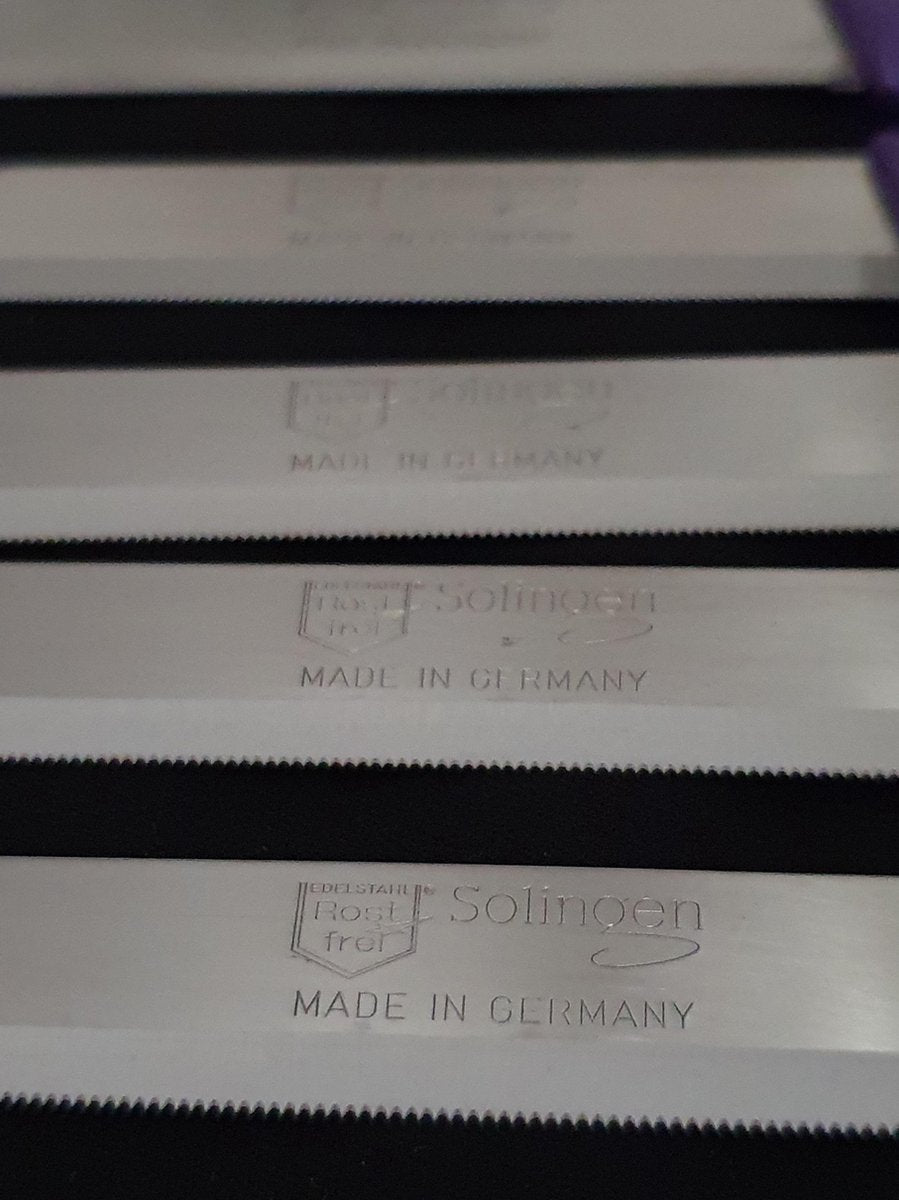 Premium Solingen 3-Piece Serrated Knife Set - Razor-Sharp Stainless Steel Kitchen Knives Made in Germany
