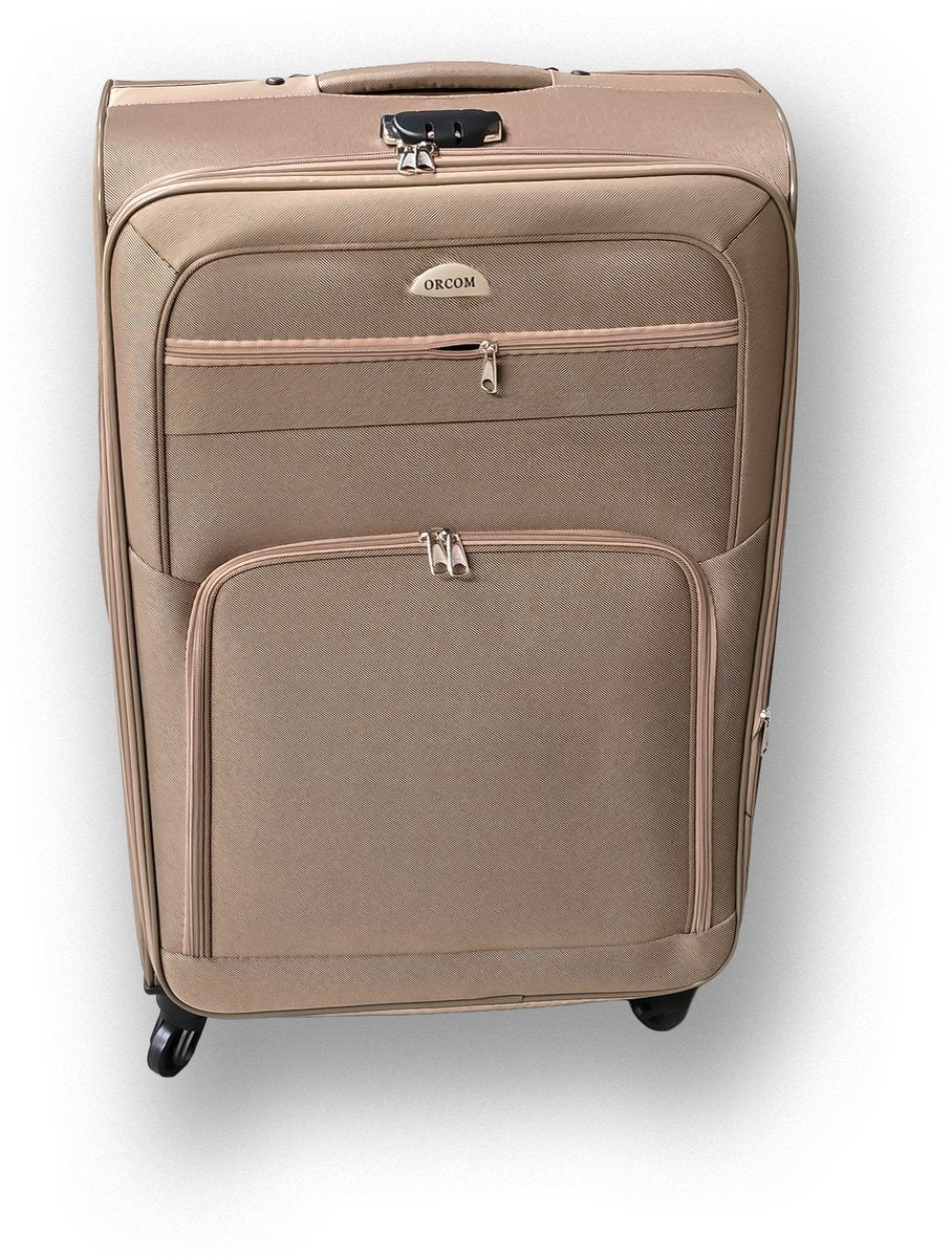 Tobeyz 3-Piece Luggage Set - Light Brown Elegant Finish - 4-Wheel Spinner Hard Shell ABS Trolley - Lightweight Travel Companion for Stylish Adventures