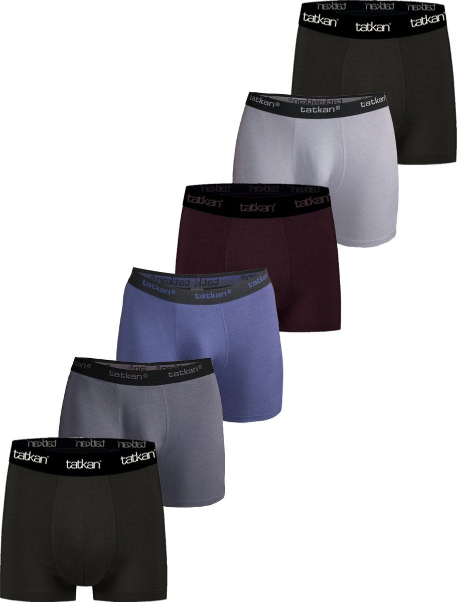 Underwear Men Modal Boxer Shorts Premium Men's Underwear Modal Boxer Shorts Normal Fit Size S 6-Pack Black Dark Grey Navy Burgundy Light Grey