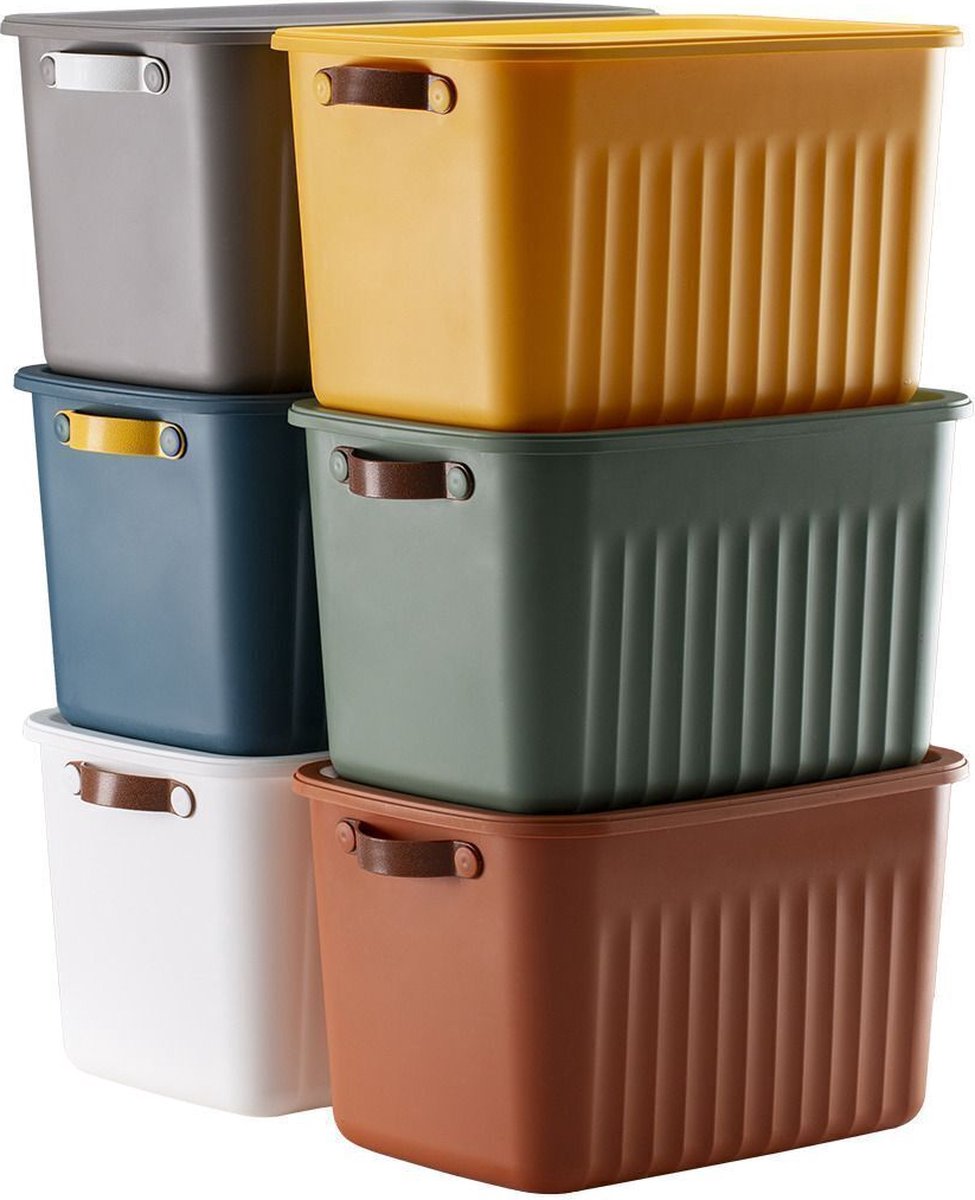 Tobeyz 3-Pack 10L Multi-Purpose Organizer Boxes with Lids - Green Decorative Storage Containers