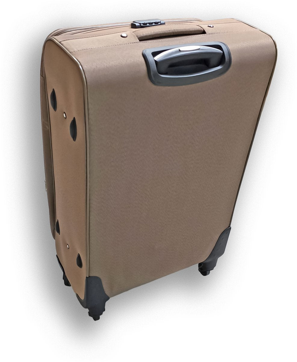 Tobeyz 3-Piece Luggage Set - Light Brown Elegant Finish - 4-Wheel Spinner Hard Shell ABS Trolley - Lightweight Travel Companion for Stylish Adventures