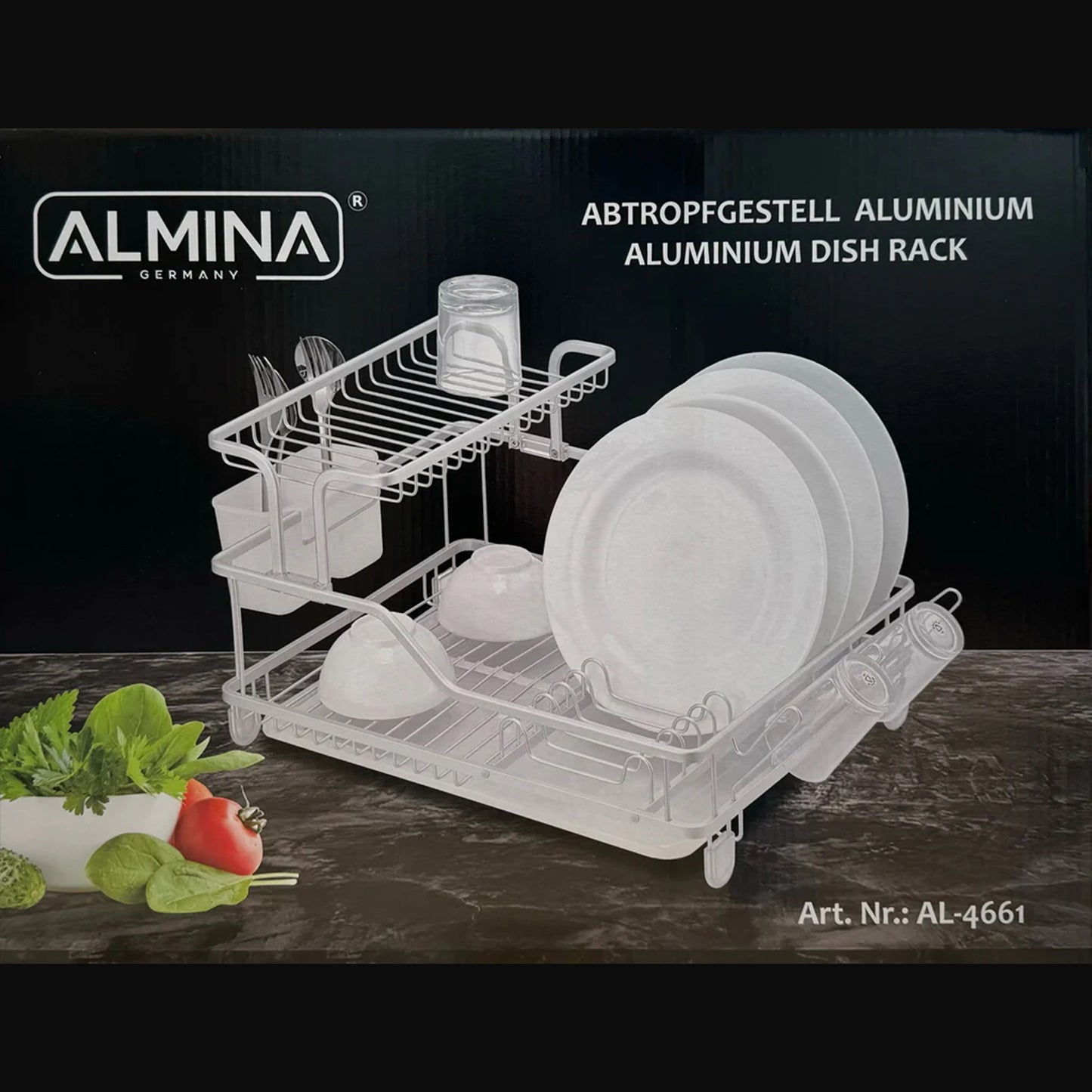 ALMINA Aluminum Dish Rack - Practical Kitchen Solution AL-4661