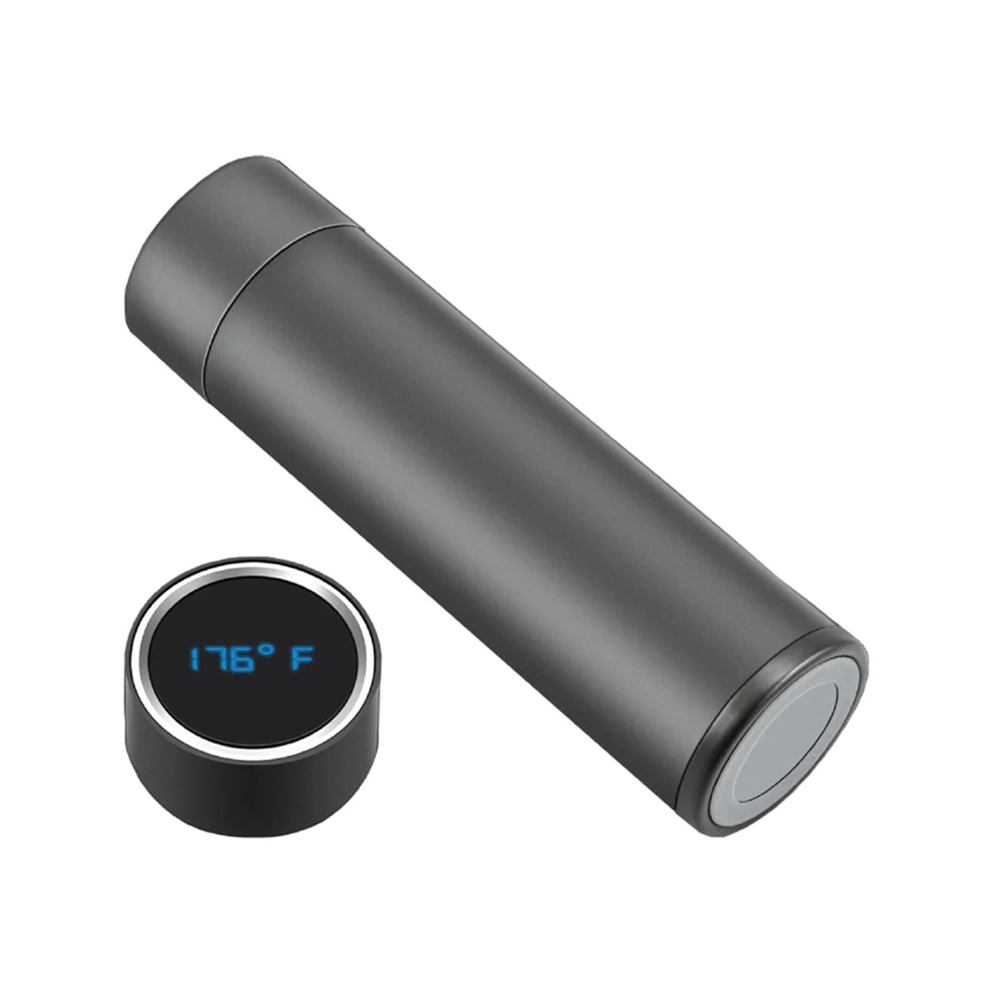 Electrox Digital Thermos with Temperature Display - Grey LED Smart 480ml