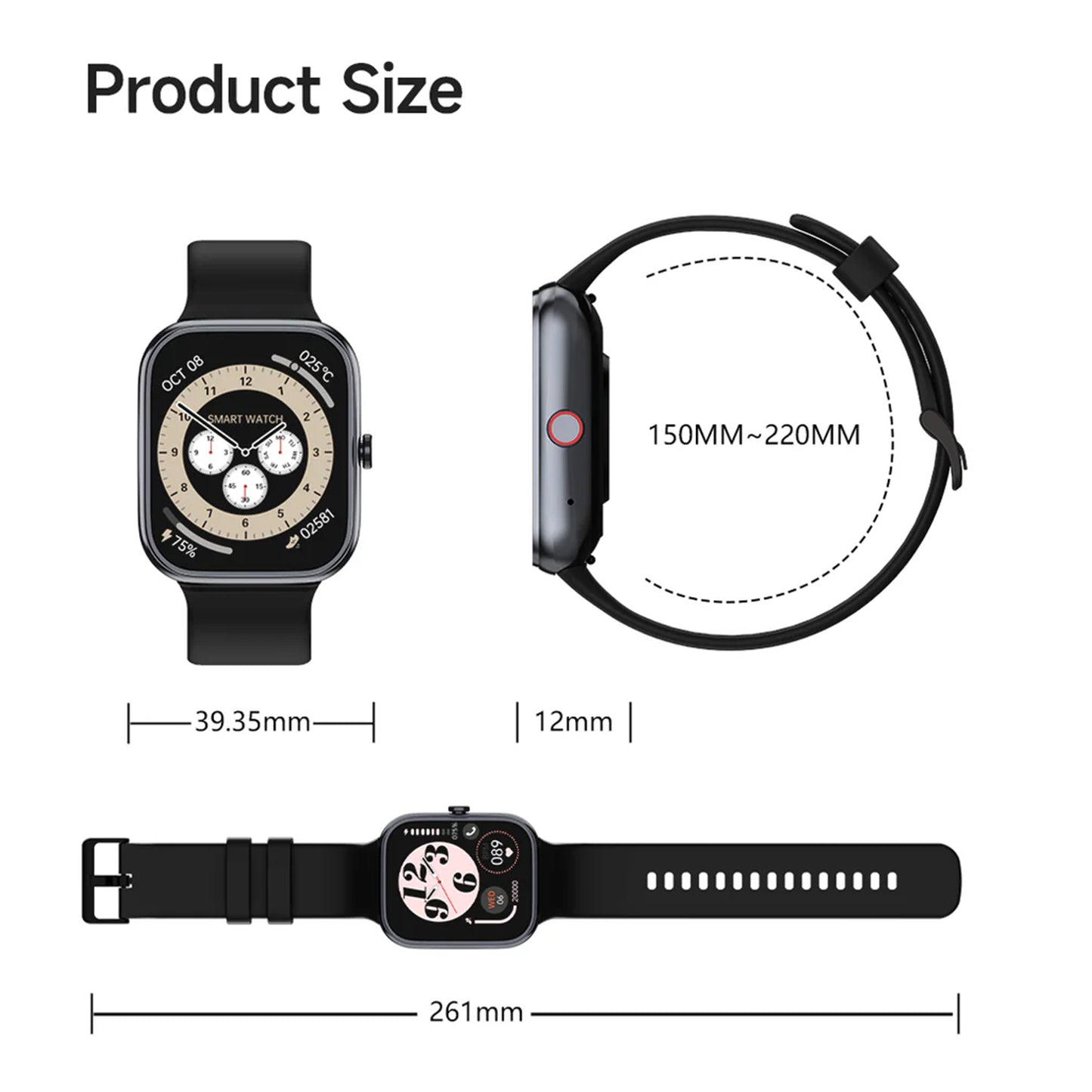 Electrox Smartwatch with Sports Functions - Fitness Tracker Voice Assistant T34F
