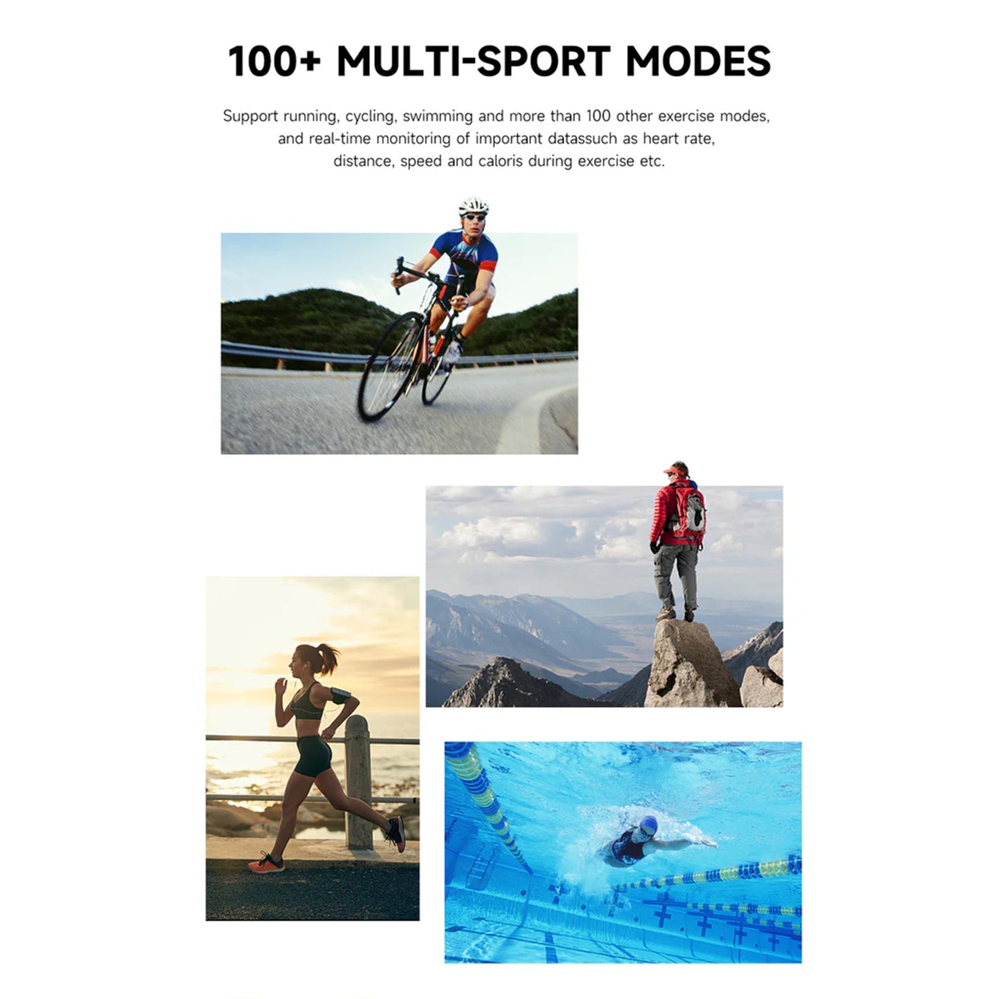 Electrox Smartwatch with Sports Functions - Round Black Fitness Tracker T35