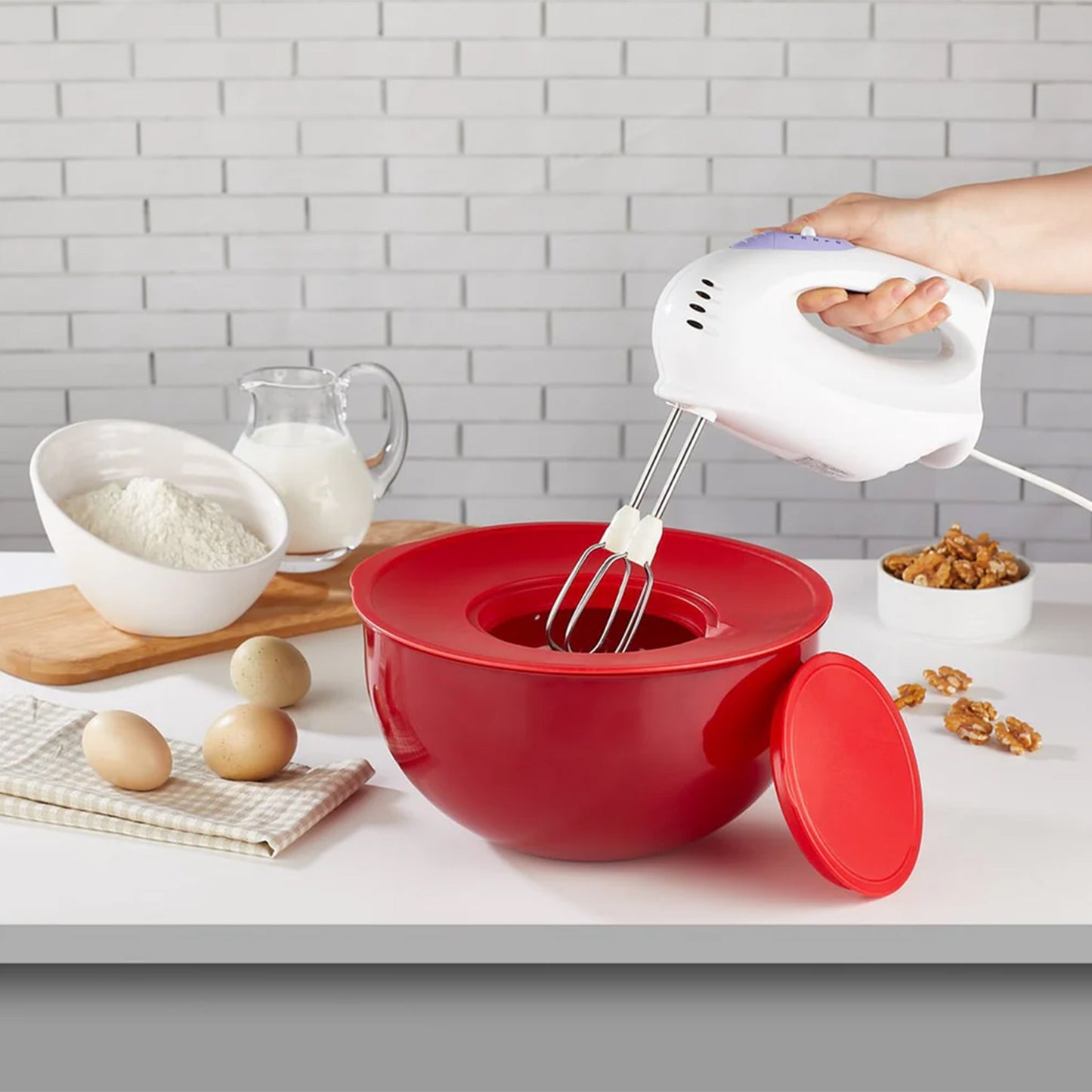 Tobeyz 2-in-1 Mixing Bowl Set with Lid & Grater - BPA-Free Kitchen Bowl for Baking