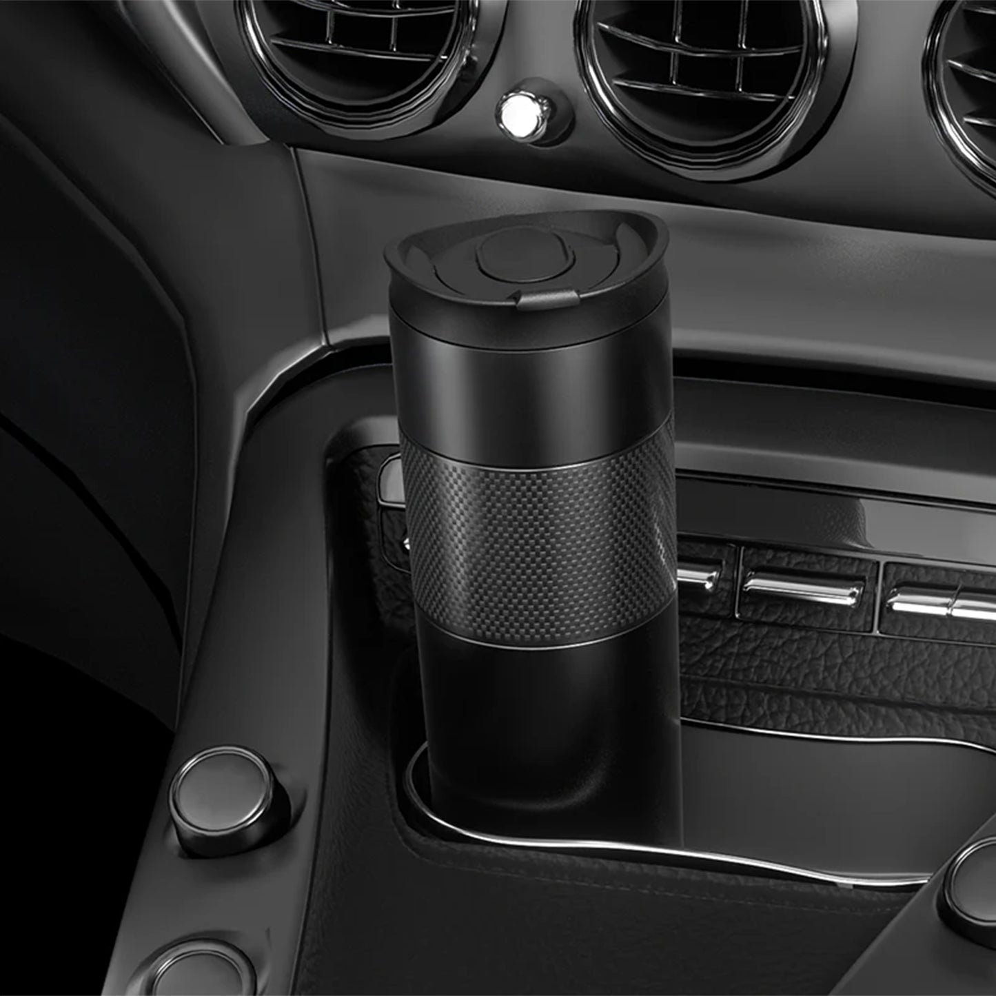 Thermos 500ml - Black Double Wall Travel Mug