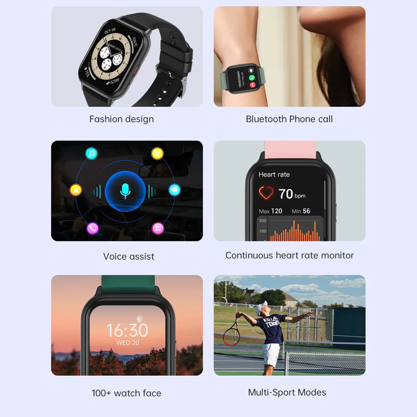 Electrox Smartwatch with Sports Functions - Blood Pressure Monitor T17F