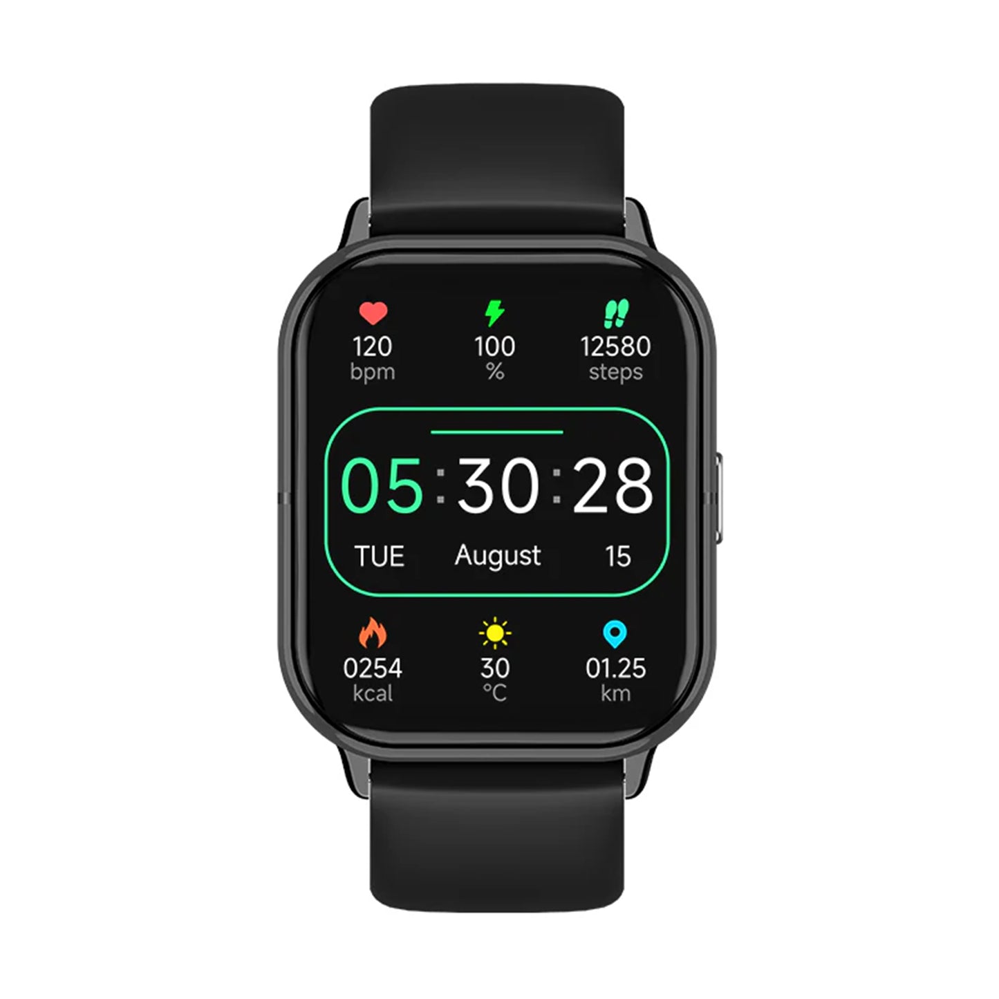Electrox Smartwatch with Sports Functions - AI Assisted Black T19F