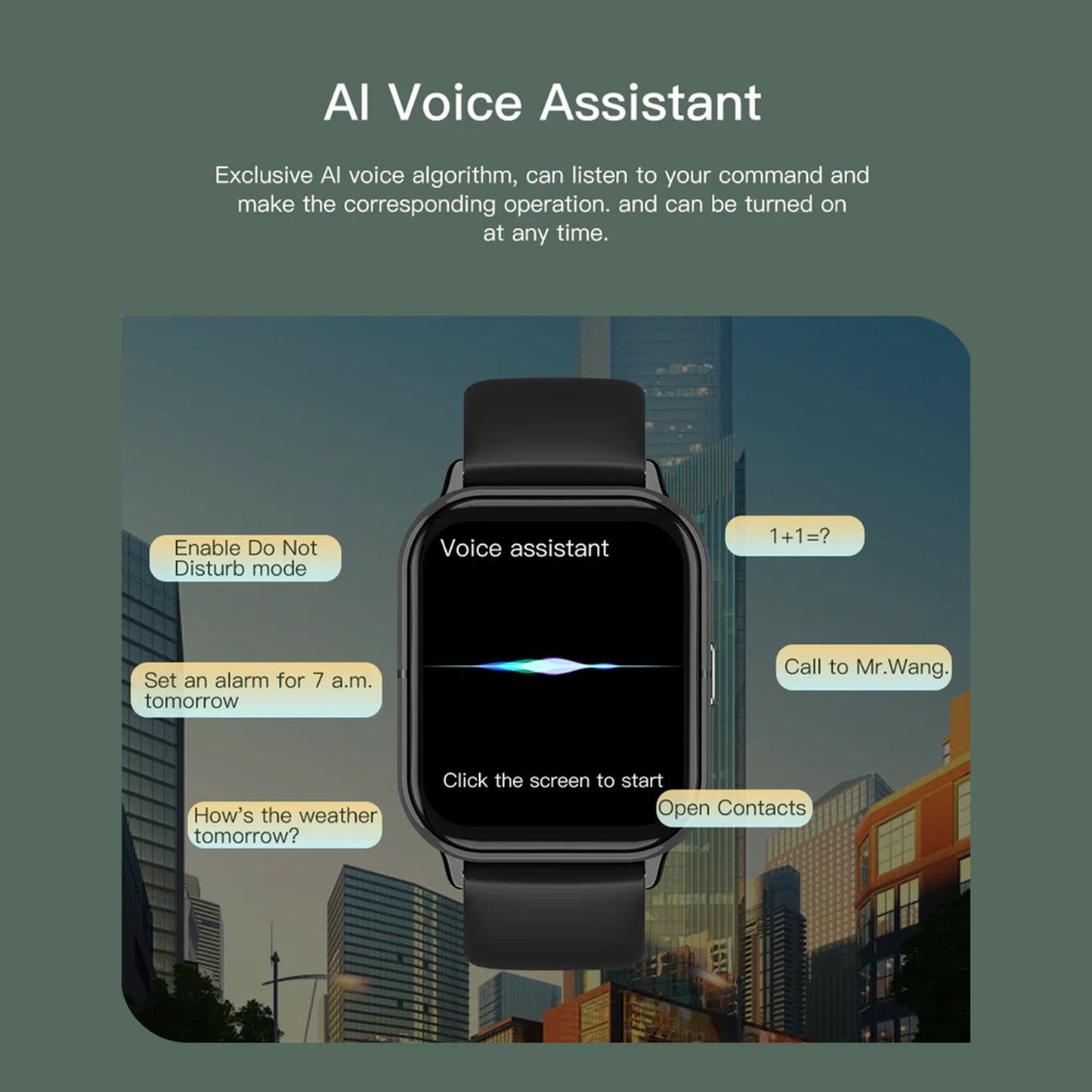 Electrox Smartwatch with Sports Functions - AI Assisted Black T19F