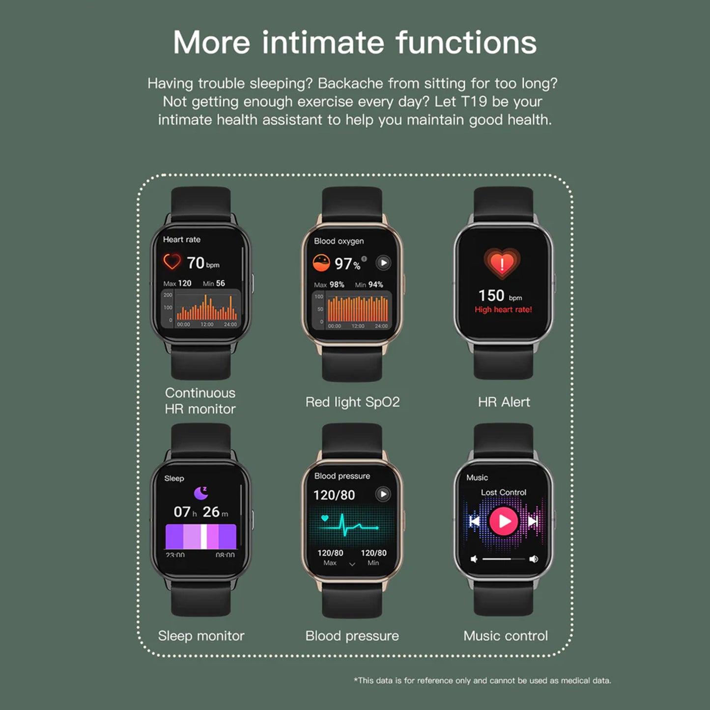 Electrox Smartwatch with Sports Functions - AI Assisted Black T19F