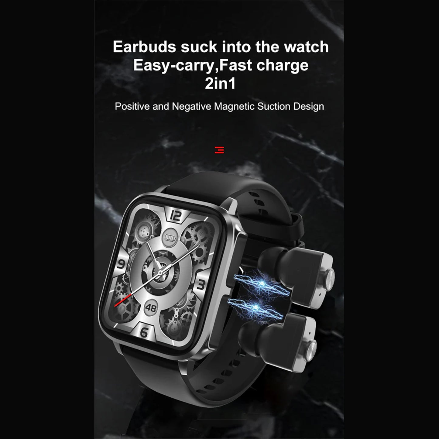 Electrox Smartwatch with TWS Earbuds - Fitness Tracker Black T22