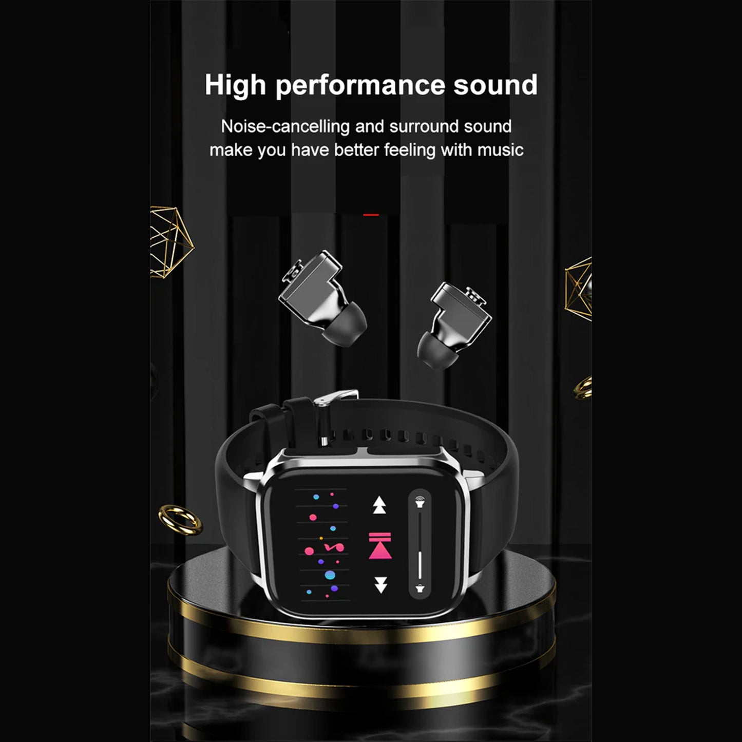 Electrox Smartwatch with TWS Earbuds - Fitness Tracker Black T22