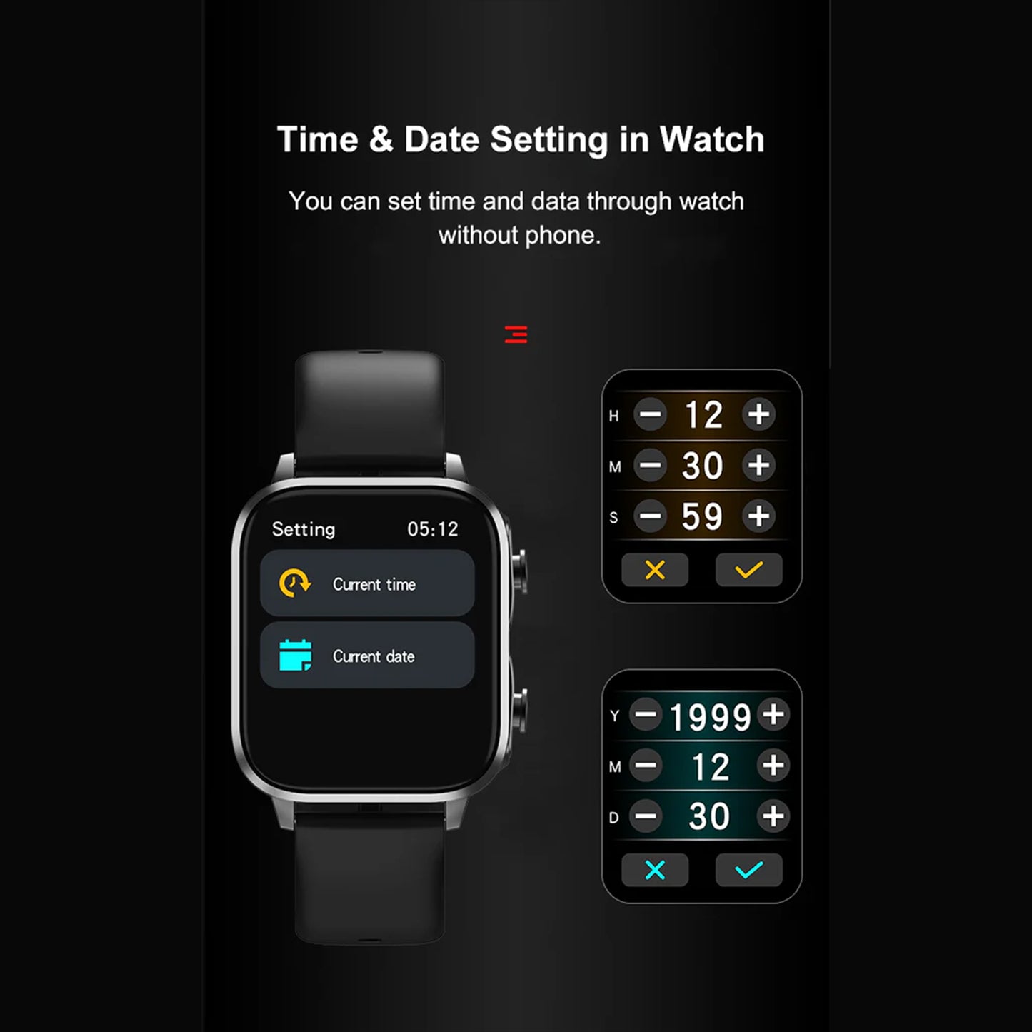 Electrox Smartwatch with TWS Earbuds - Fitness Tracker Black T22