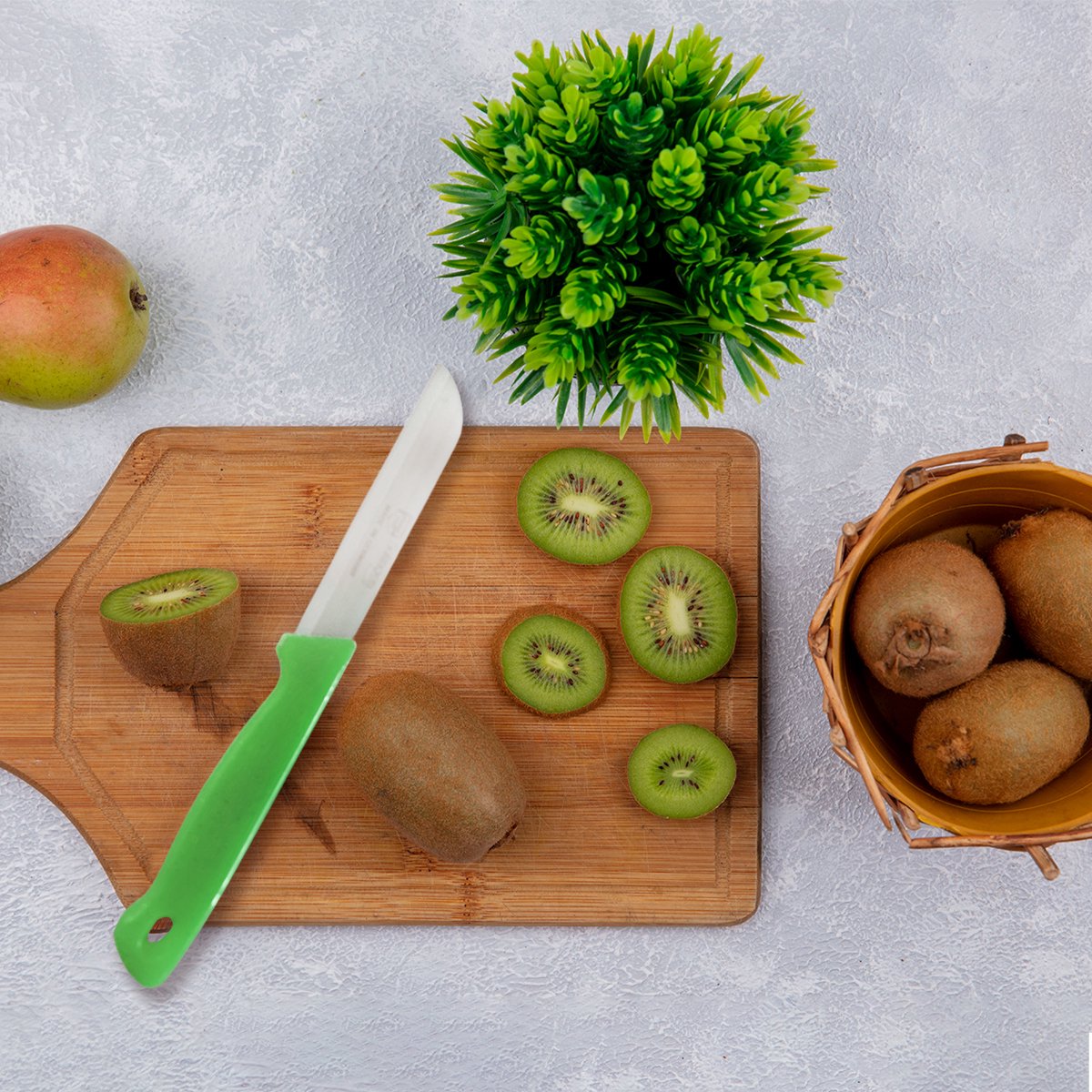 Solingen Kartelmes - Groente- en Tomatenmes met Kartel - RVS - 18,5 cm met "Blade Cover" - Ergonomisch Handvat - 6 stuks