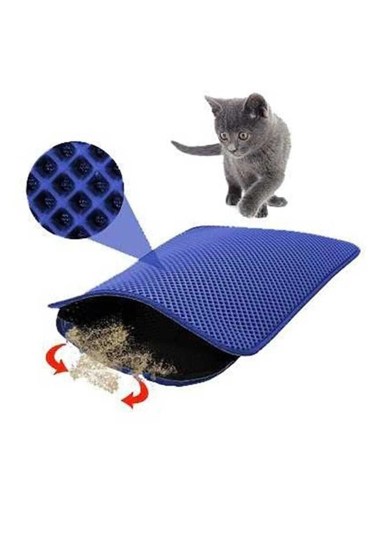 Tobeyz Cat Litter Mat Double Layer Black - Grit Catcher with Filter