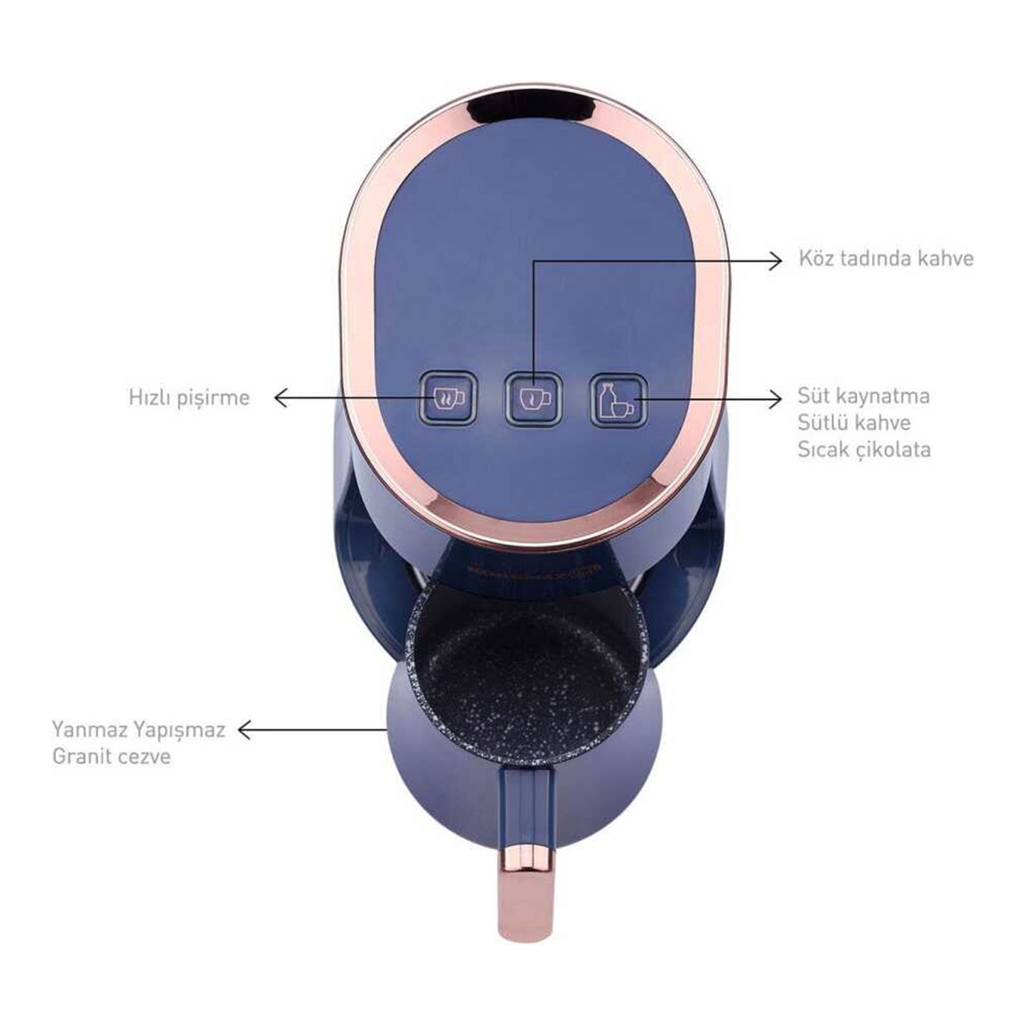 Korkmaz Azura Authentic Turkish Coffee Machine - Espresso Machine Azure Blue