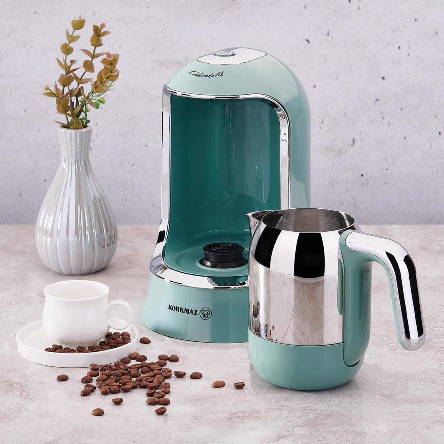 Korkmaz Kahvekolik Coffee Maker - Turquoise