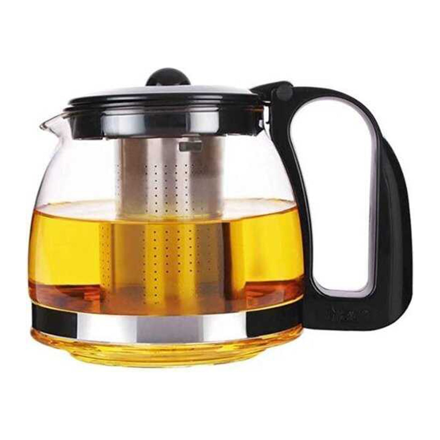 Michelino Glass Teapot 1.25L with Filter - Black Handle