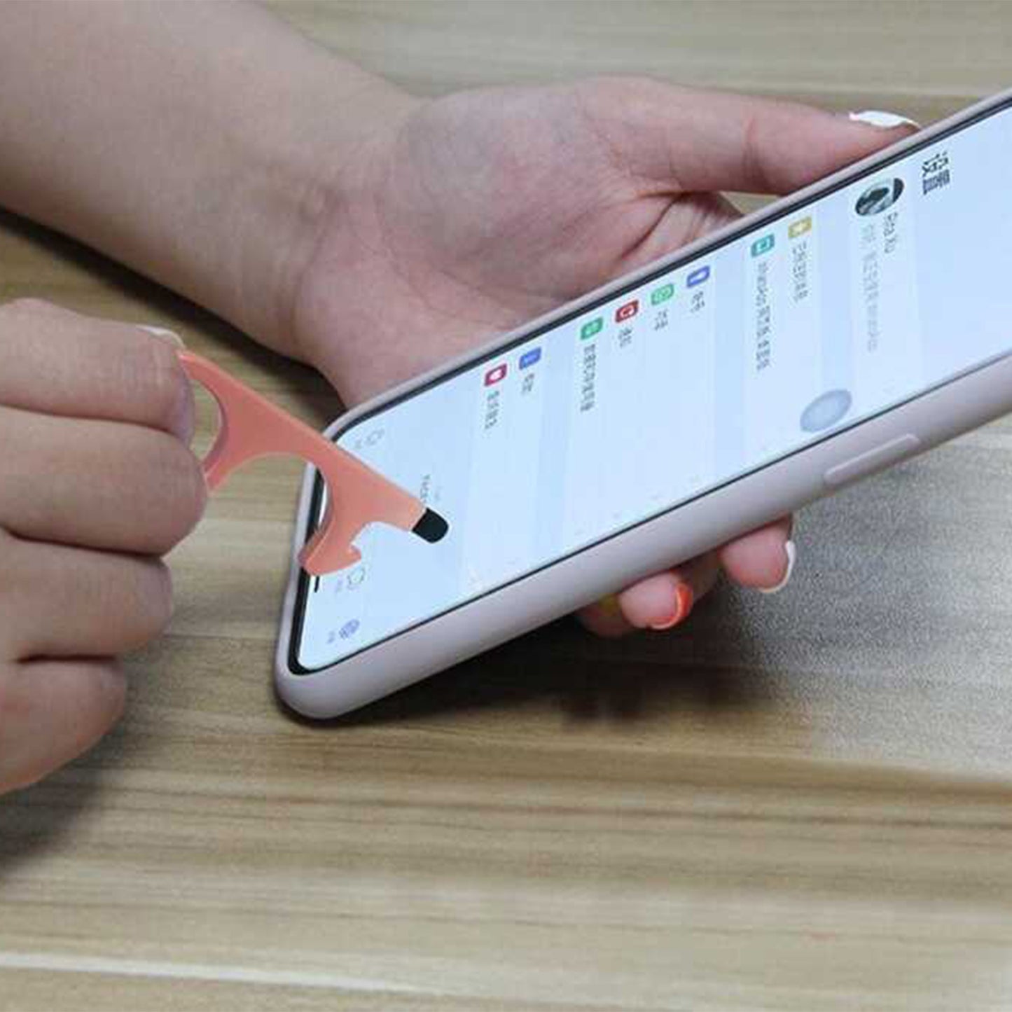 Promohigh No Touch Keychain with Cap - 3-Pack Touchscreen Friendly