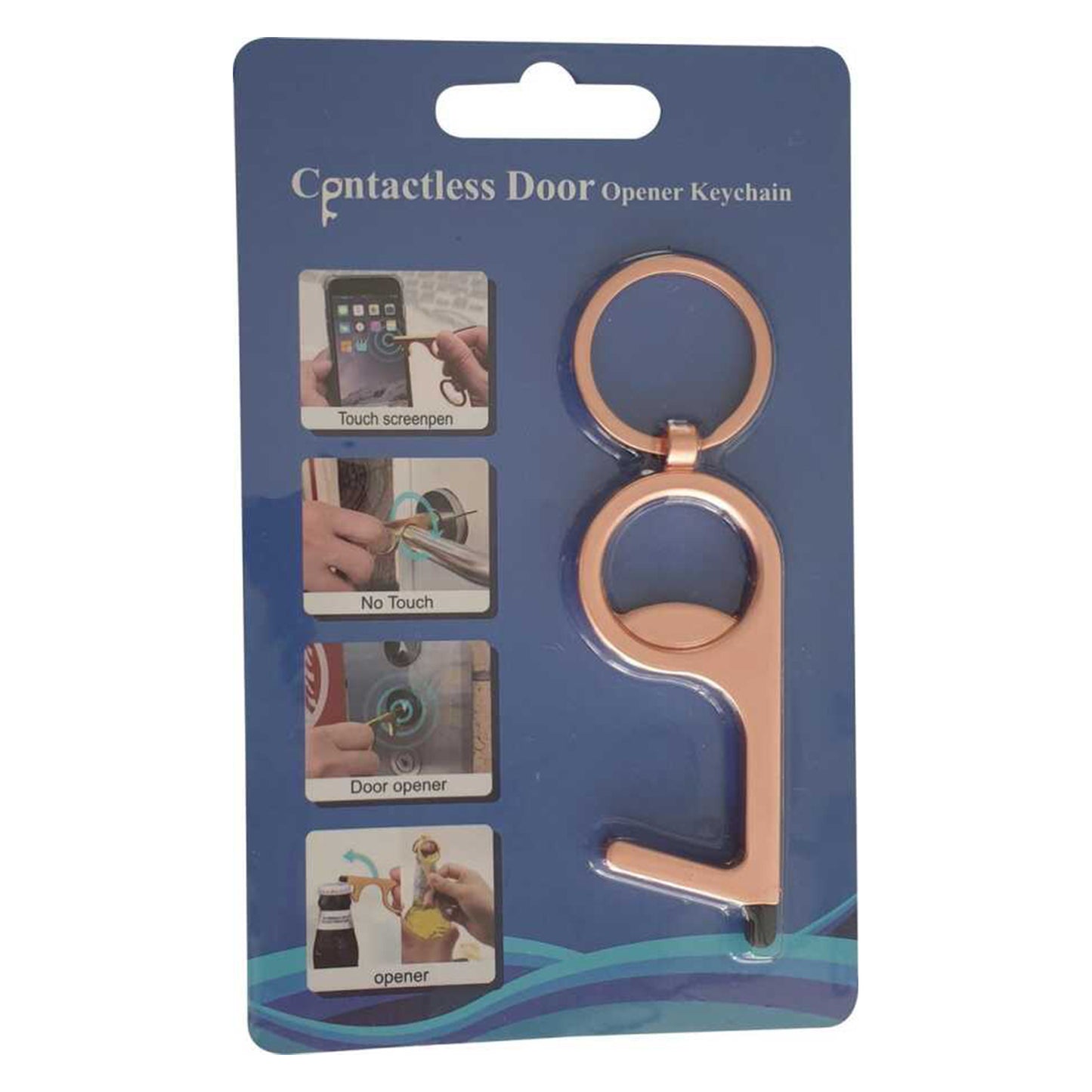 Promohigh No Touch Keychain Bronze - Touchscreen Friendly Tool