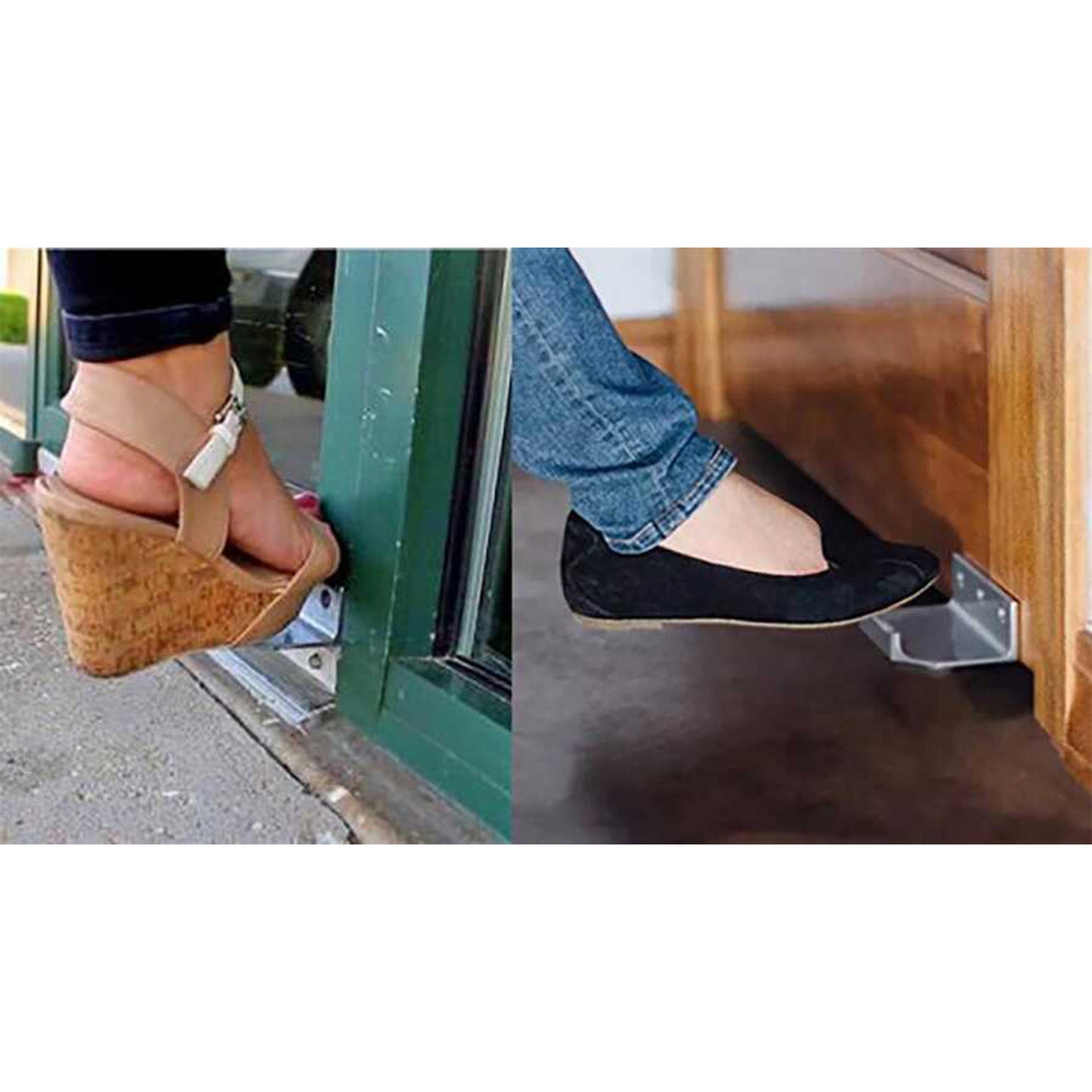 Stainless Steel Foot Door Opener - Hands-Free with Pedal