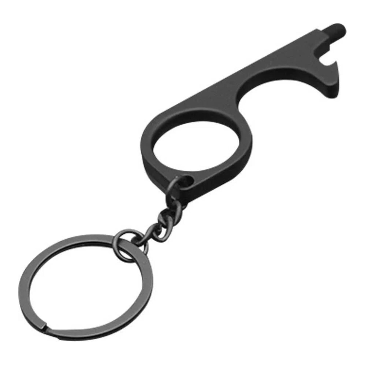Schlüsselanhänger -3 Stück- Schwarz |Kontaktloser Schlüssel | Keine Touch-Taste | Kein Kontakt, Hände weg | Touchscreen freundlich | Handiges Werkzeug | Multifunktionsgerät | Ohne Anfahrt öffnen | Hände frei