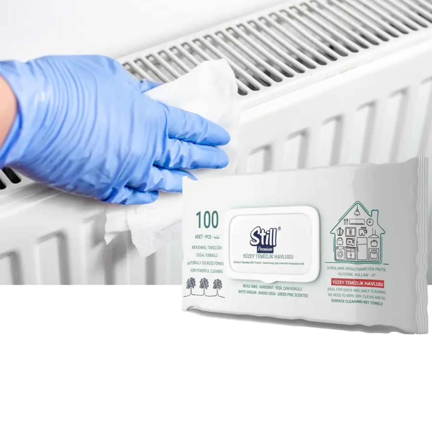 Still Maxi-Clean Wipes 6-Pack - Multifunctional Cleaning Cloths White Soap Scent