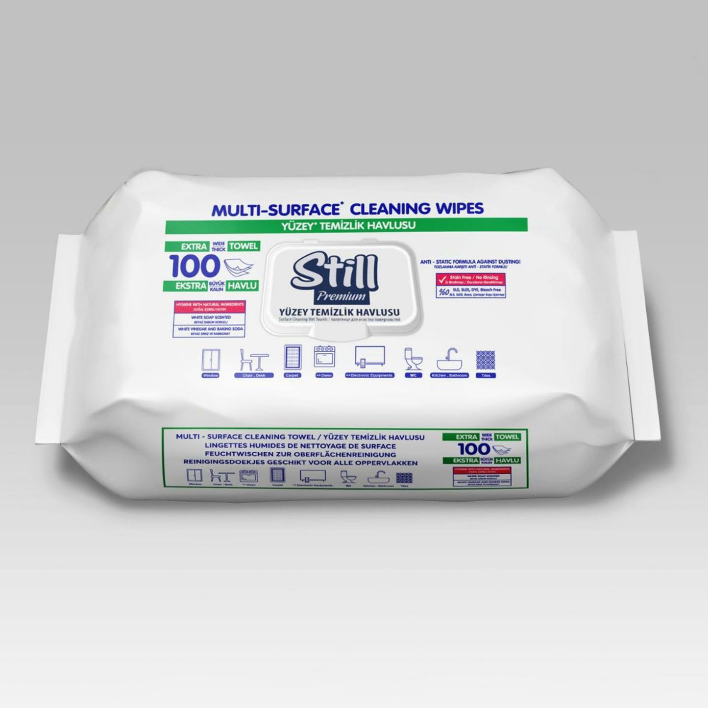 Still Maxi-Clean Wipes 6-Pack - Multifunctional Cleaning Cloths White Soap Scent