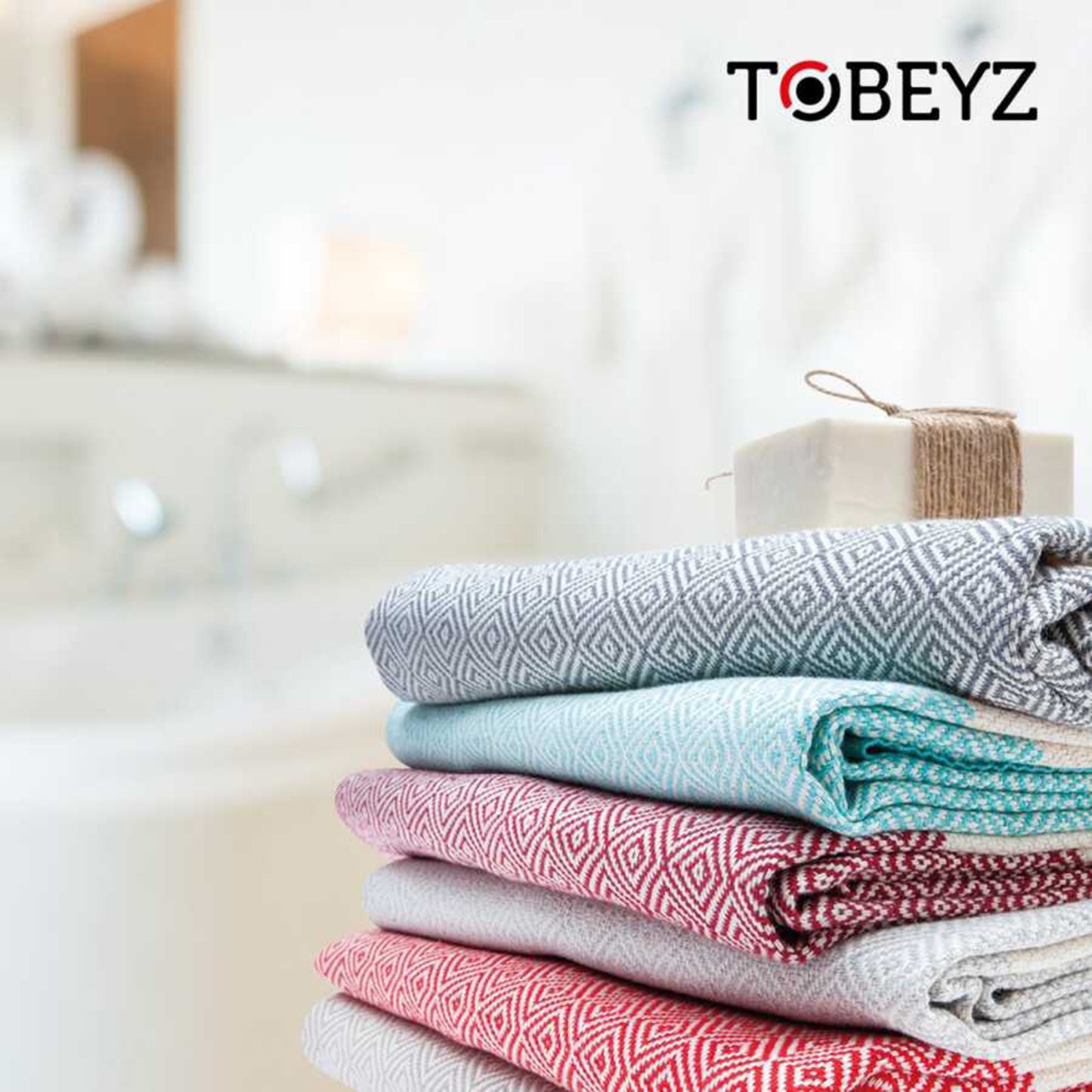 TOBEYZ 100% Cotton Towel Set 5-Pack 100x50cm - Spa Towels