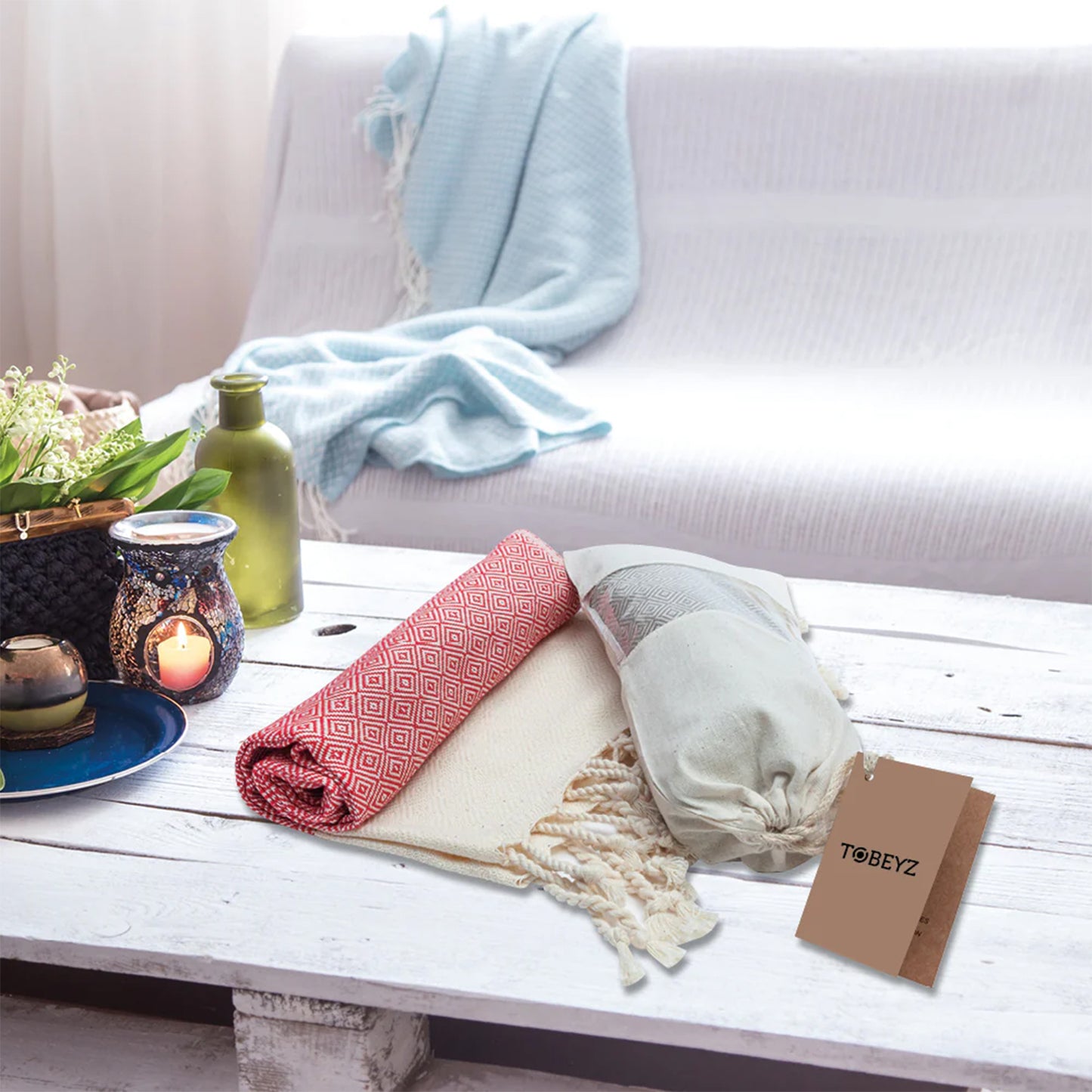 Tobeyz Red Bath Towel 100% Cotton 100x180cm - Spa Sauna Towel