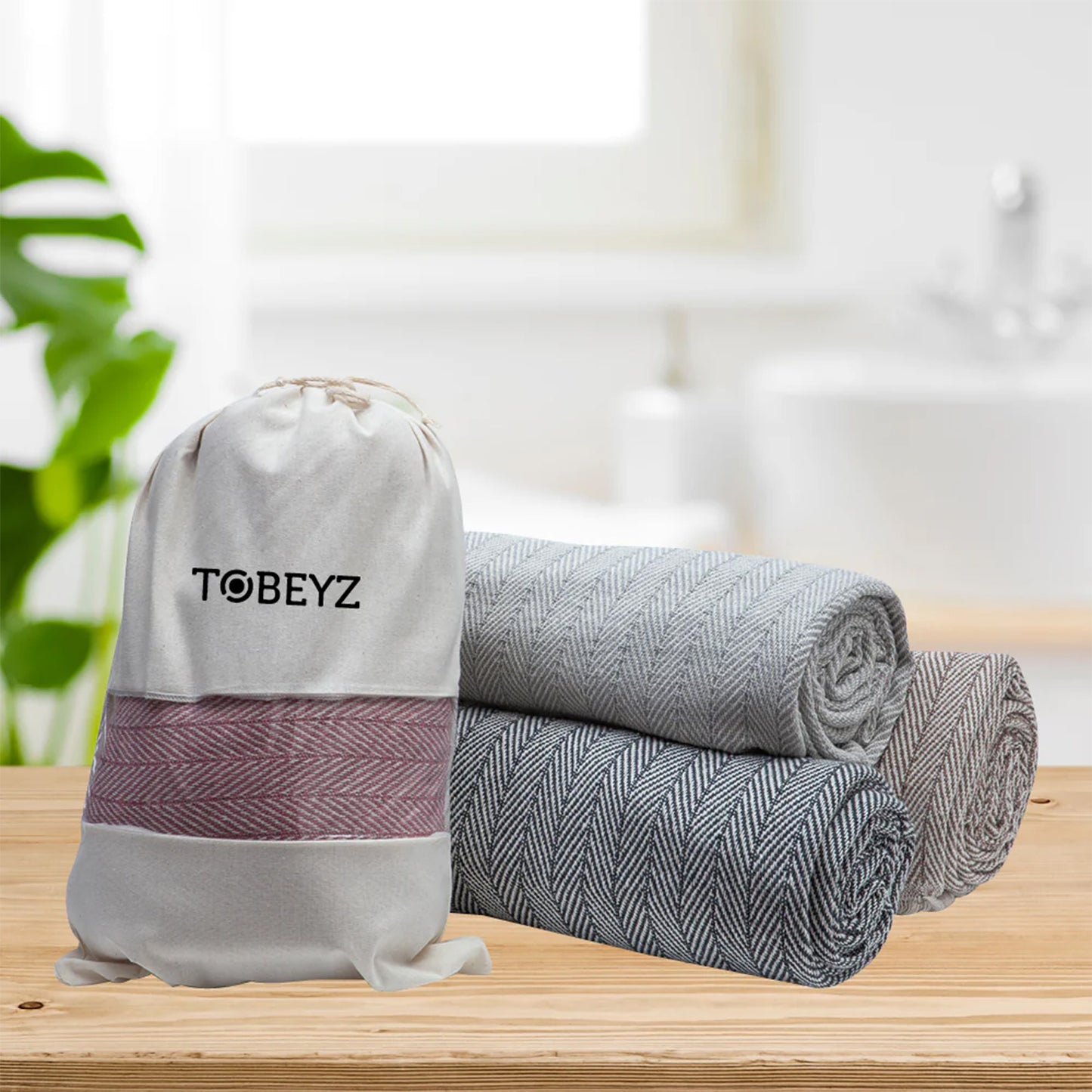Tobeyz Bordeaux Bath Towel 100% Cotton 100x180cm - Dark Red Spa Towel