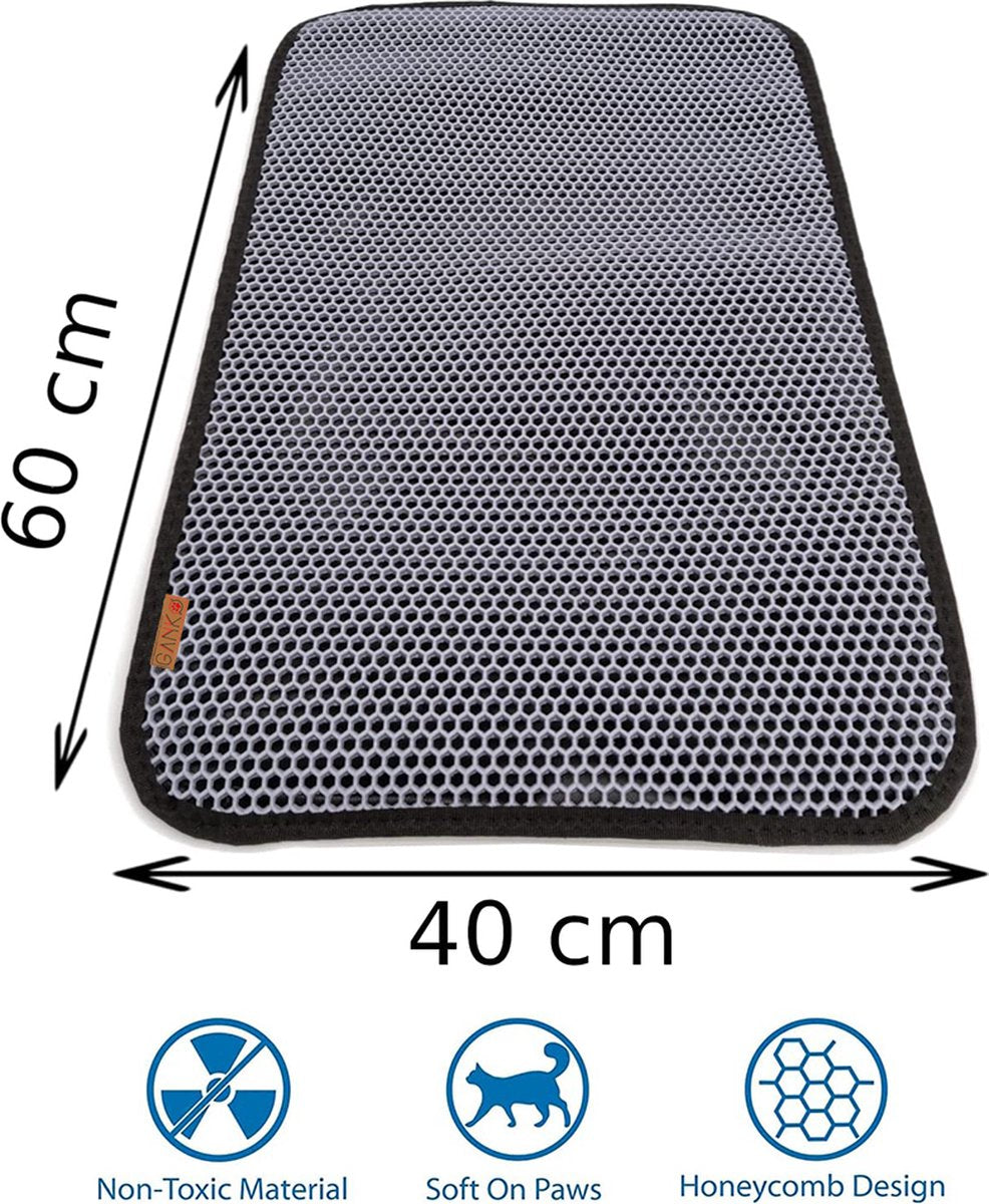 Cat Litter Box Mat 40x50cm - Waterproof Double Layer Honeycomb Structure for Ultimate Litter Control