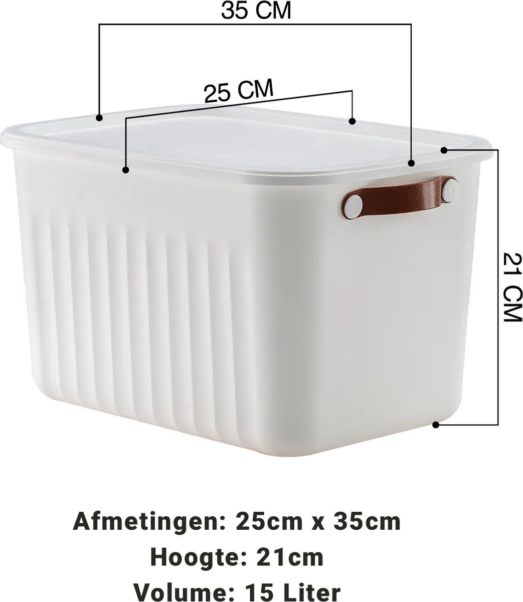 Tobeyz 15L BPA-Free Stackable Storage Bins with Lids (3-Pack, White)