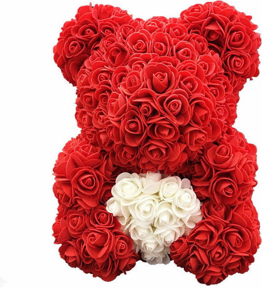 TOBEYZ Premium Rose Bear - Red 30cm in Luxury Gift Box with Heart, Perfect Mother's Day &amp; Valentine's Day Gift, Love Teddy Bear Rose with Elegant Presentation