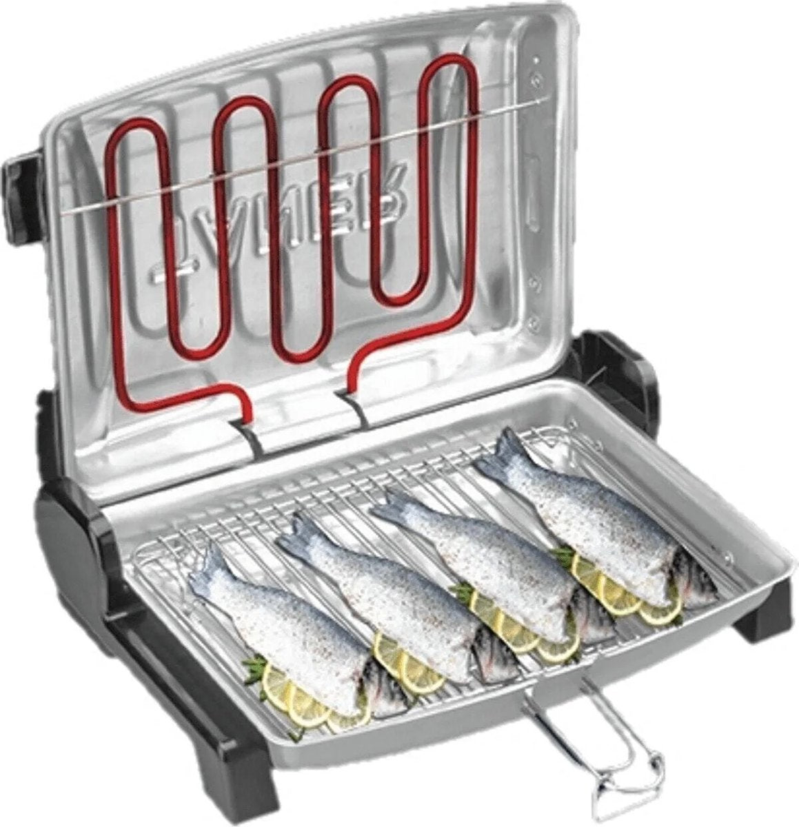 Tobeyz Grey Elektrische Grill &amp; Barbecue - Rookloos, geurloos en snel kookapparaat voor perfect gegrilde BBQ 