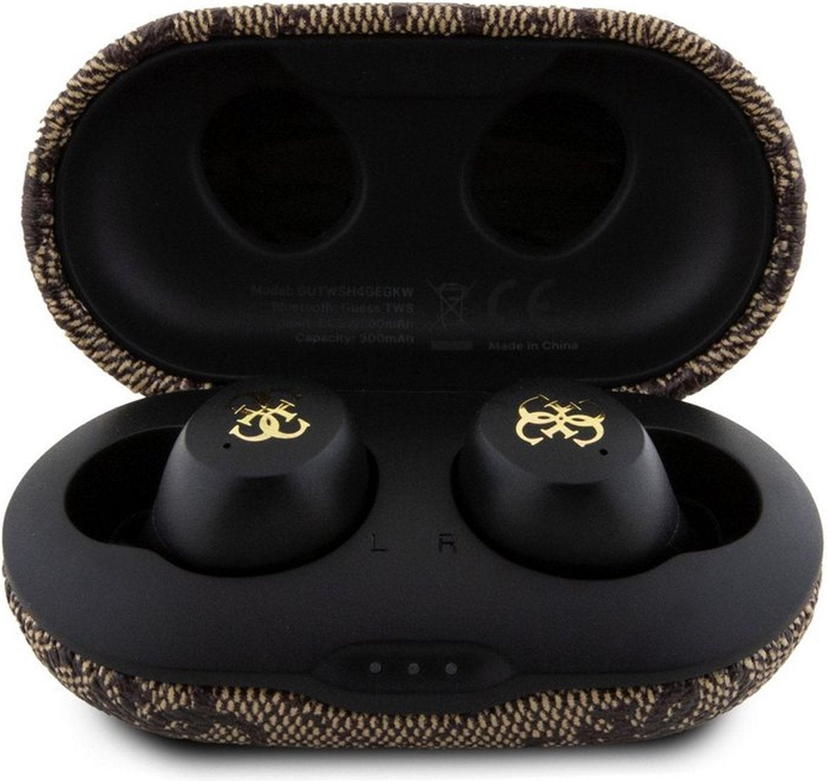 Guess True Wireless 4G Metal Bluetooth In-Ear Earbuds - Premium Designer Audio Experience with Iconic Logo, Advanced Technology &amp; Luxurious Brown Finish