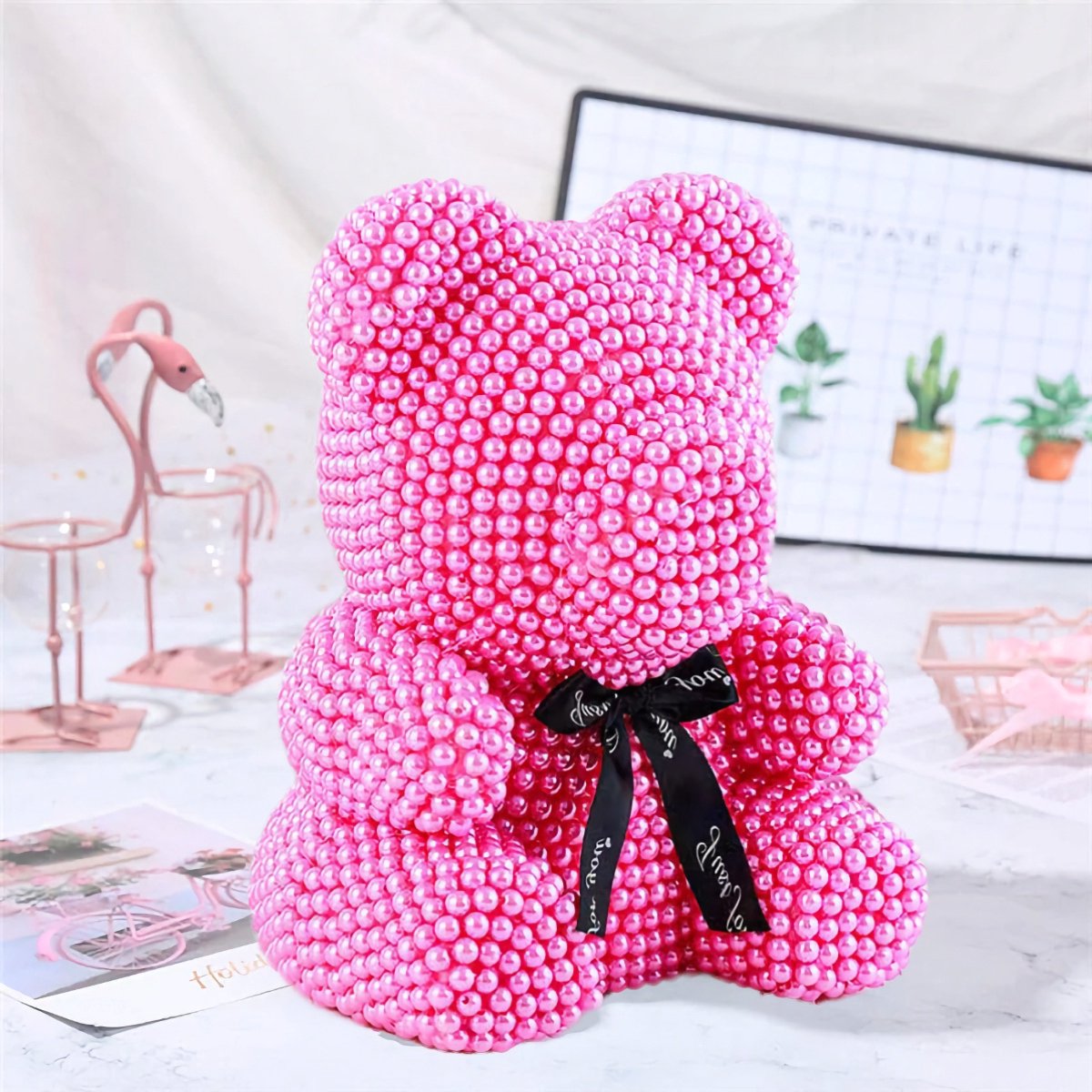 TOBEYZ Roze parel teddybeer 20 cm Valentijnsdag liefdescadeau Moederdag huwelijkscadeau 
