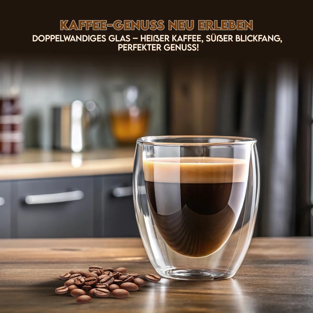 Tobeyz Esmerina Theeglazen 80ml - Premium Double-Walled Glass Espresso Cups - Perfect for Coffee, Tea &amp; Desserts - Set of 6