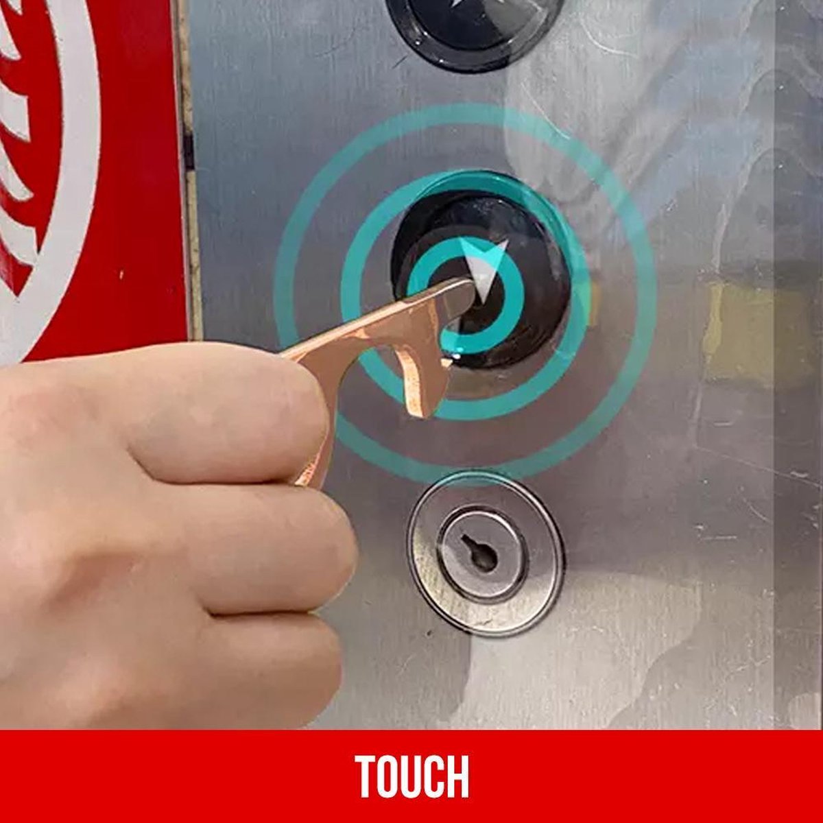 Promohigh Rose Contactless Key - Premium 3-Pack Multifunctional Hygiene Tool for Touch-Free Door Opening, Button Pressing &amp; Touchscreen Navigation