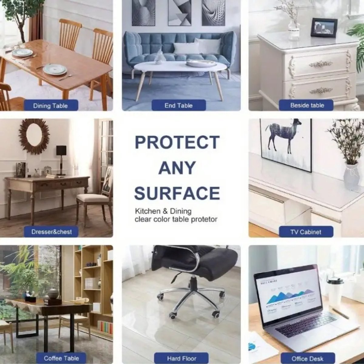 Tobeyz Transparante tafelbeschermer · 140 × 80 cm
