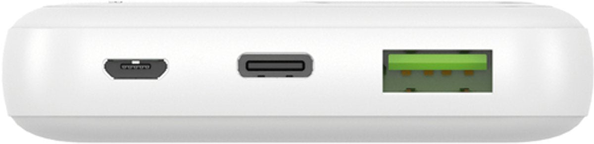 ElectroX Premium Powerbank - 10000 mAh with 22.5W Fast Charging, Universal USB-A &amp; USB-C Ports for Smartphones, Tablets &amp; Gadgets, White Portable Travel Charger