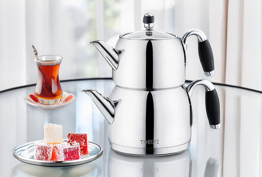 Elevate Your Tea Ritual with the Tobeyz Midi Alara Stainless Steel Teapot Set