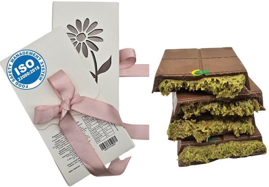 Luxury Bites Dubai Chocolate 210g - Handmade Belgian Chocolate with Pistachio &amp; Kadayif, Premium Halal Confectionery