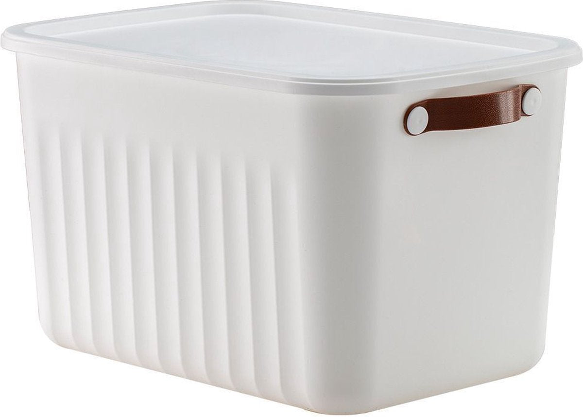 Tobeyz 15L BPA-Free Stackable Storage Bins with Lids (3-Pack, White)