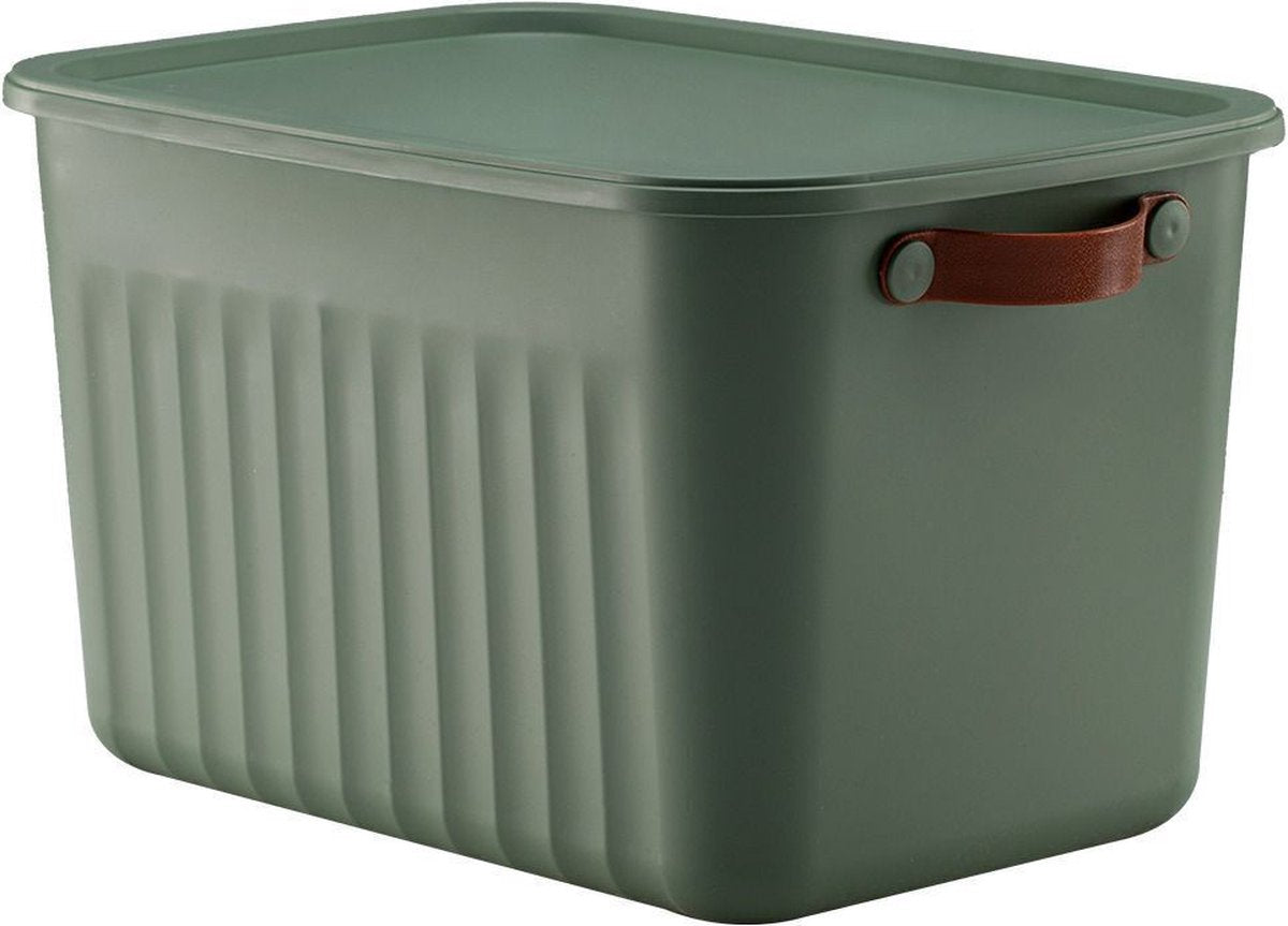 Tobeyz 15L BPA-Free Stackable Storage Bins with Lids (3-Pack, Green)