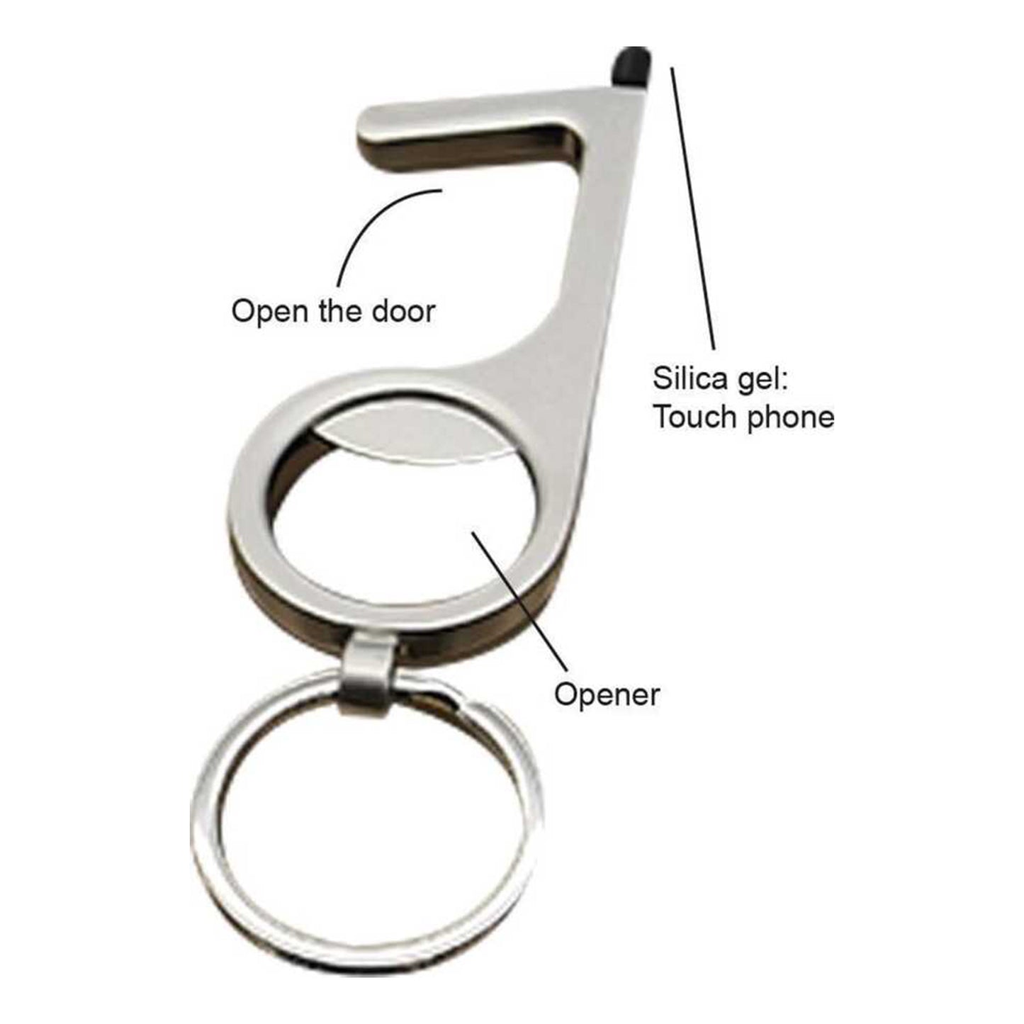 3 stukken x Flesopener - Sleutelhanger - No Touch Key |in 3 kleur Contactloos Deuropener