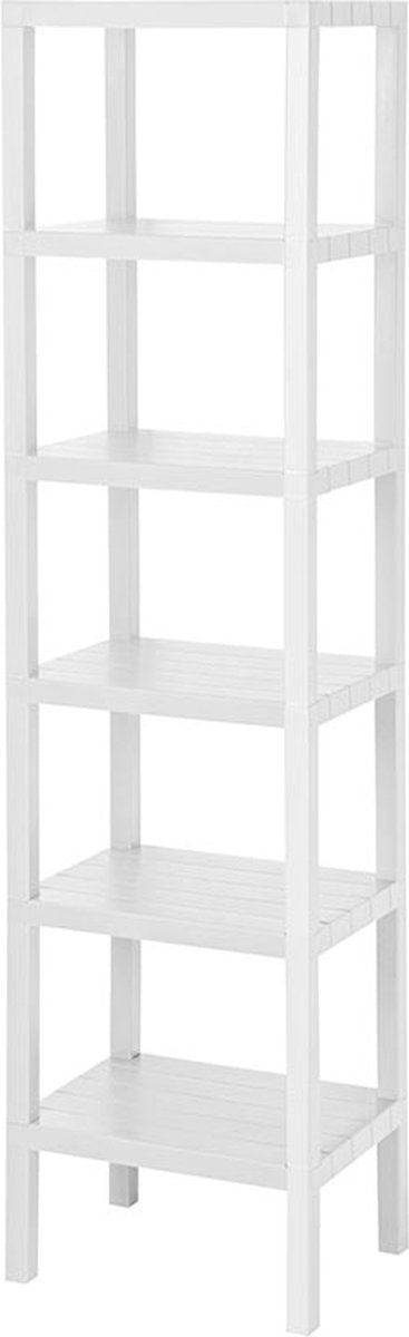 White 6-Tier Storage Rack: Ideal for Small Spaces, Bathroom Organization, and Kitchen Storage