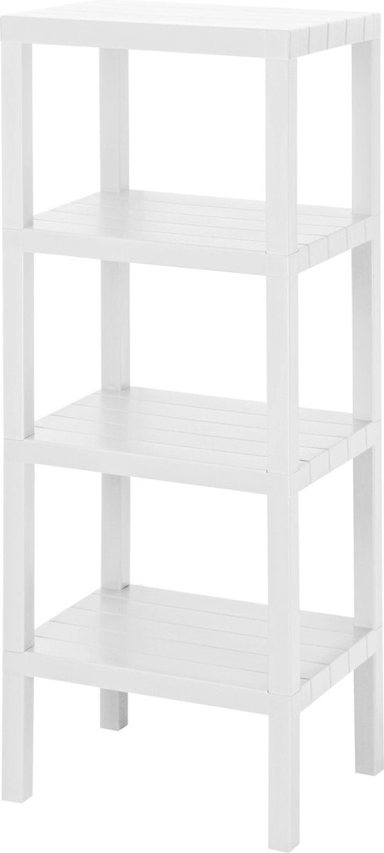 Premium 4-Tier Standing Storage Rack 38x33x100cm - White BPA-Free Multi-Purpose Bathroom and Kitchen Organization System for Maximum Space Efficiency and Modern Storage Solutions